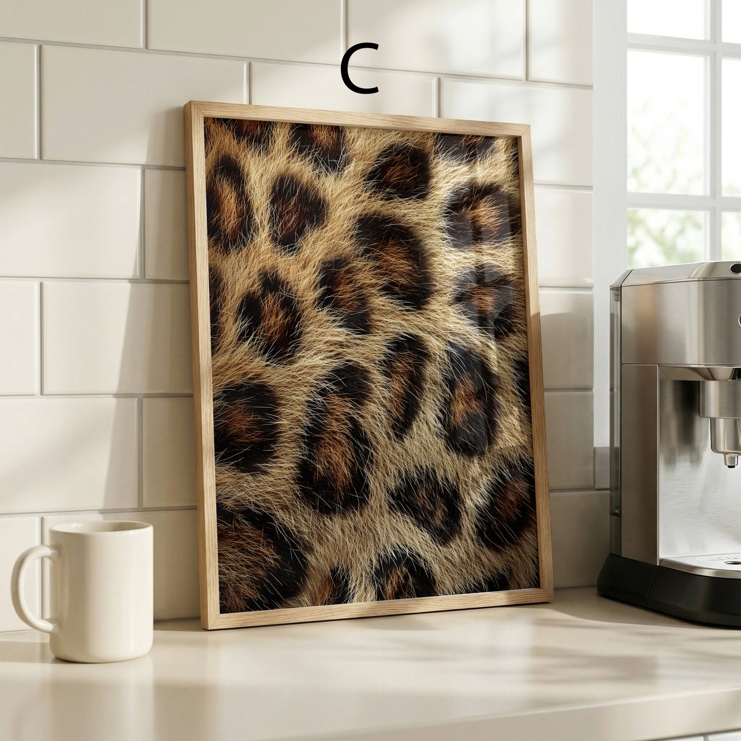 Tiermuster Poster · Geschenkidee · Klassische Raubkatzen Muster Leopard Pelz und Zebrastreifen Texturen · Dekoprint ohne Rahmen