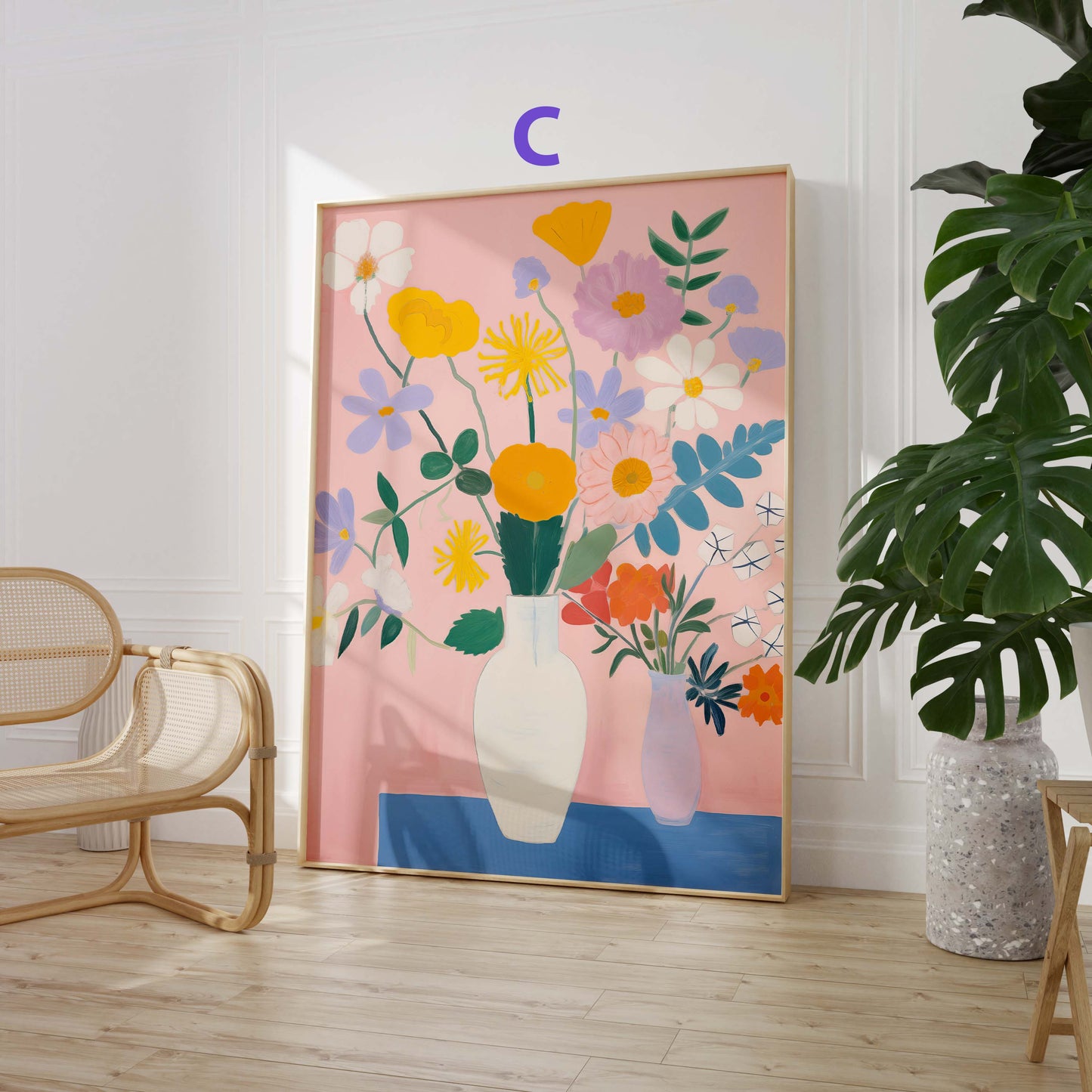 Blumen Poster · Geschenkidee · Moderne Botanische Illustrationen und Farbenfrohe Blütenkunst · Dekoprint ohne Rahmen