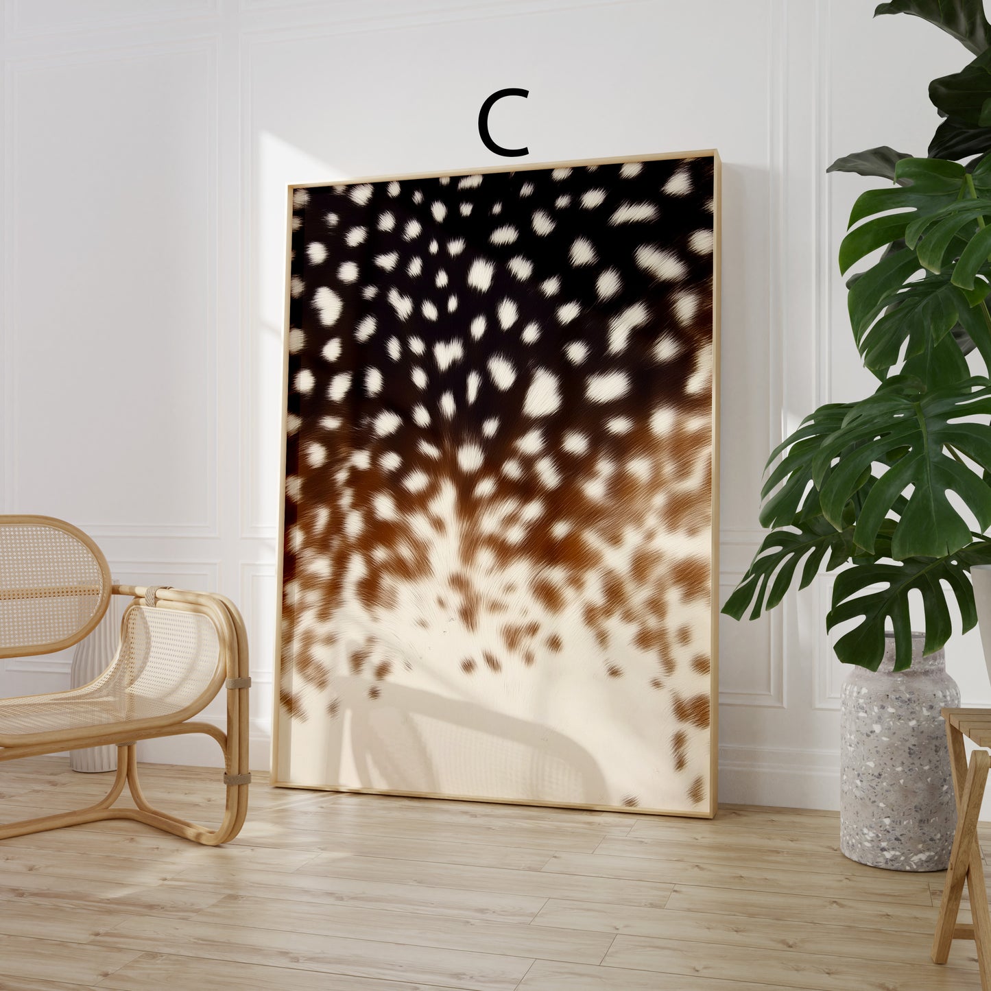 Tiermuster-Poster · Geschenkidee · Leopard Giraffe gepunktete Felloptik · Dekoprint ohne Rahmen
