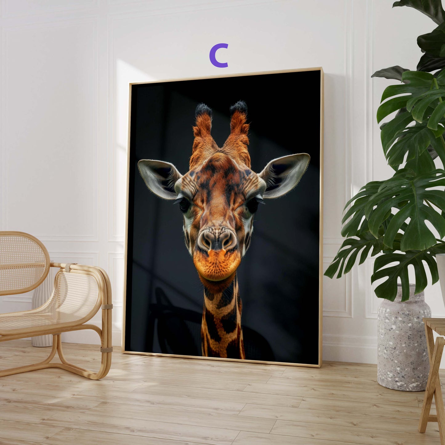 Safari Tiere Poster · Geschenkidee · Löwe, Fuchs und Giraffe · Dekoprint ohne Rahmen