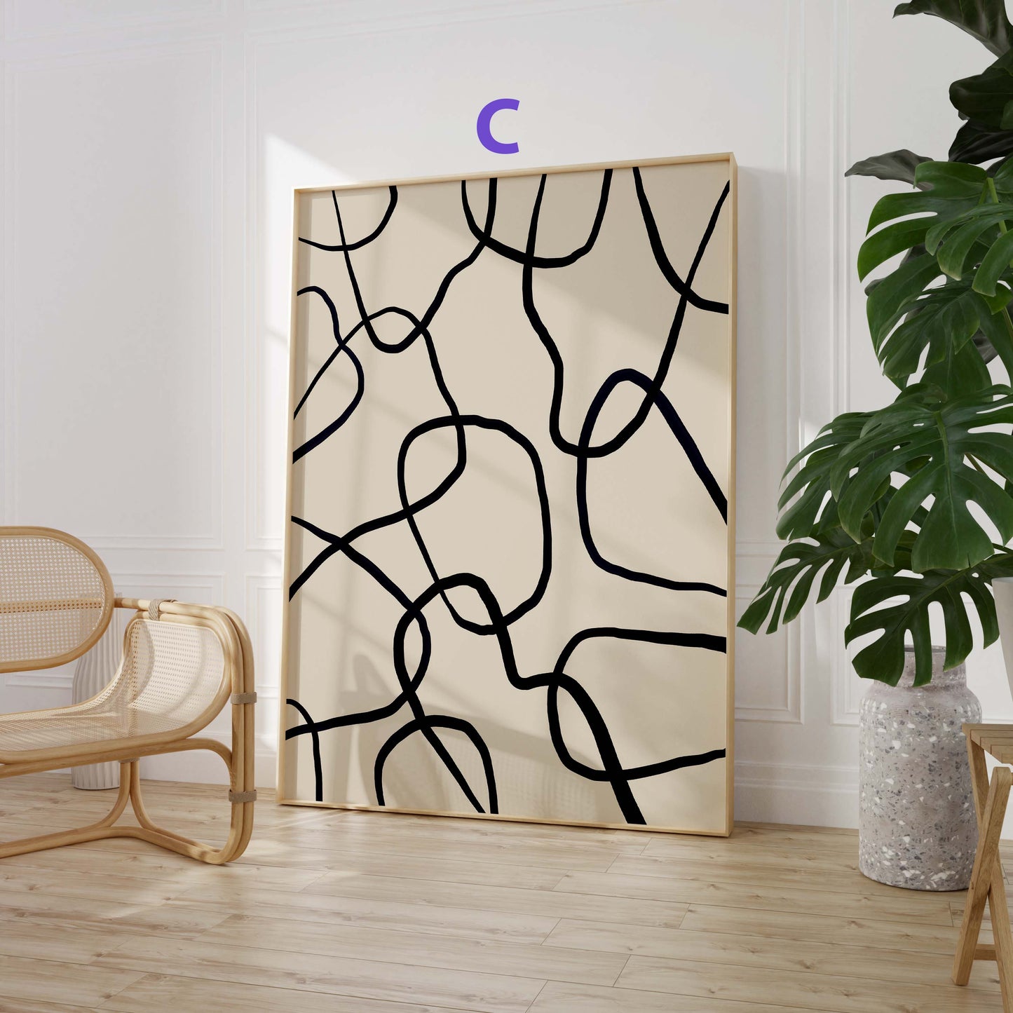 Abstrakte Frauenkunst Poster · Geschenkidee · Moderne Frauenporträts und Line Art in warmen Farben · Dekoprint ohne Rahmen