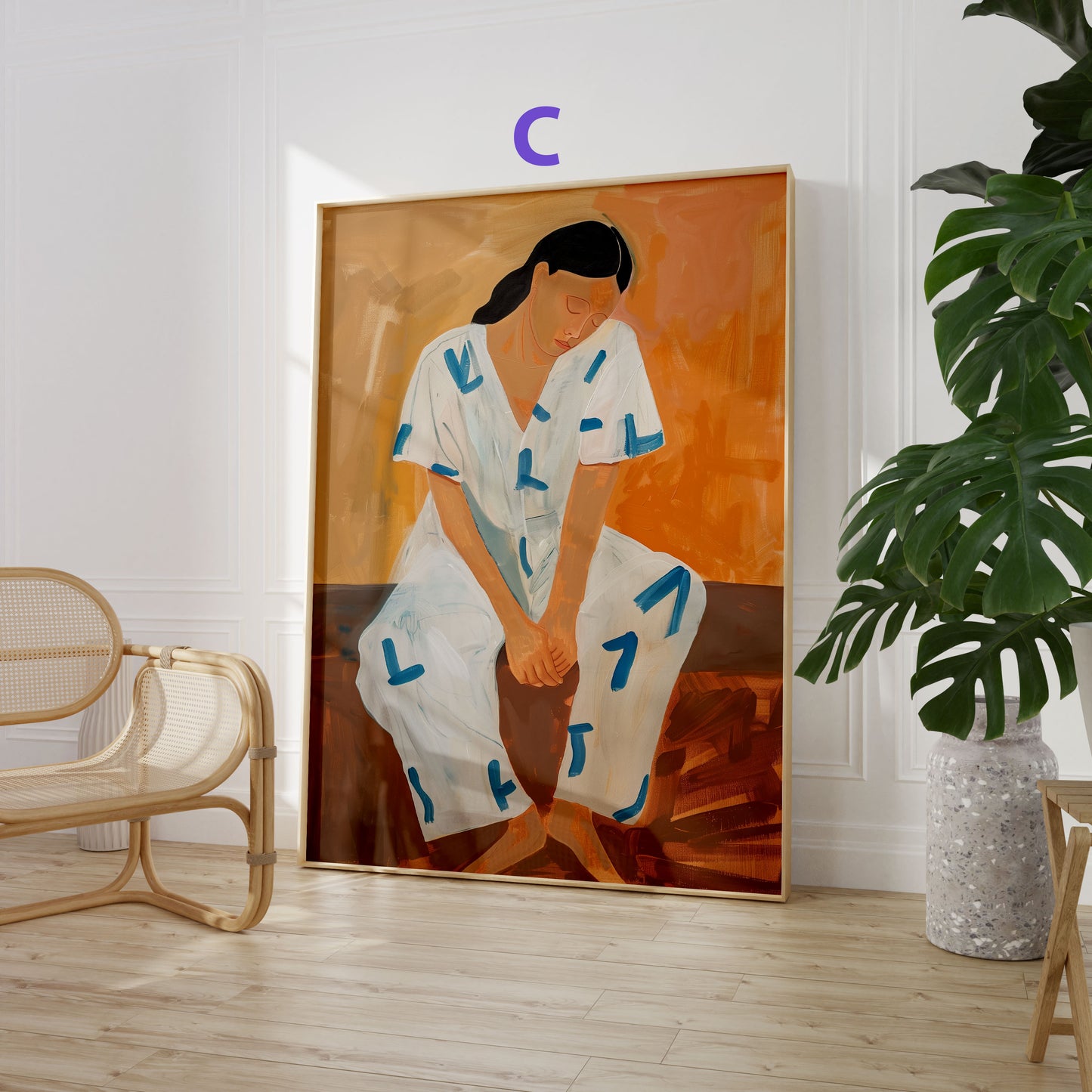 Moderne Porträtkunst poster · Geschenkidee · Frauenporträts, Männerporträt und Landschaft · Dekoprint ohne Rahmen