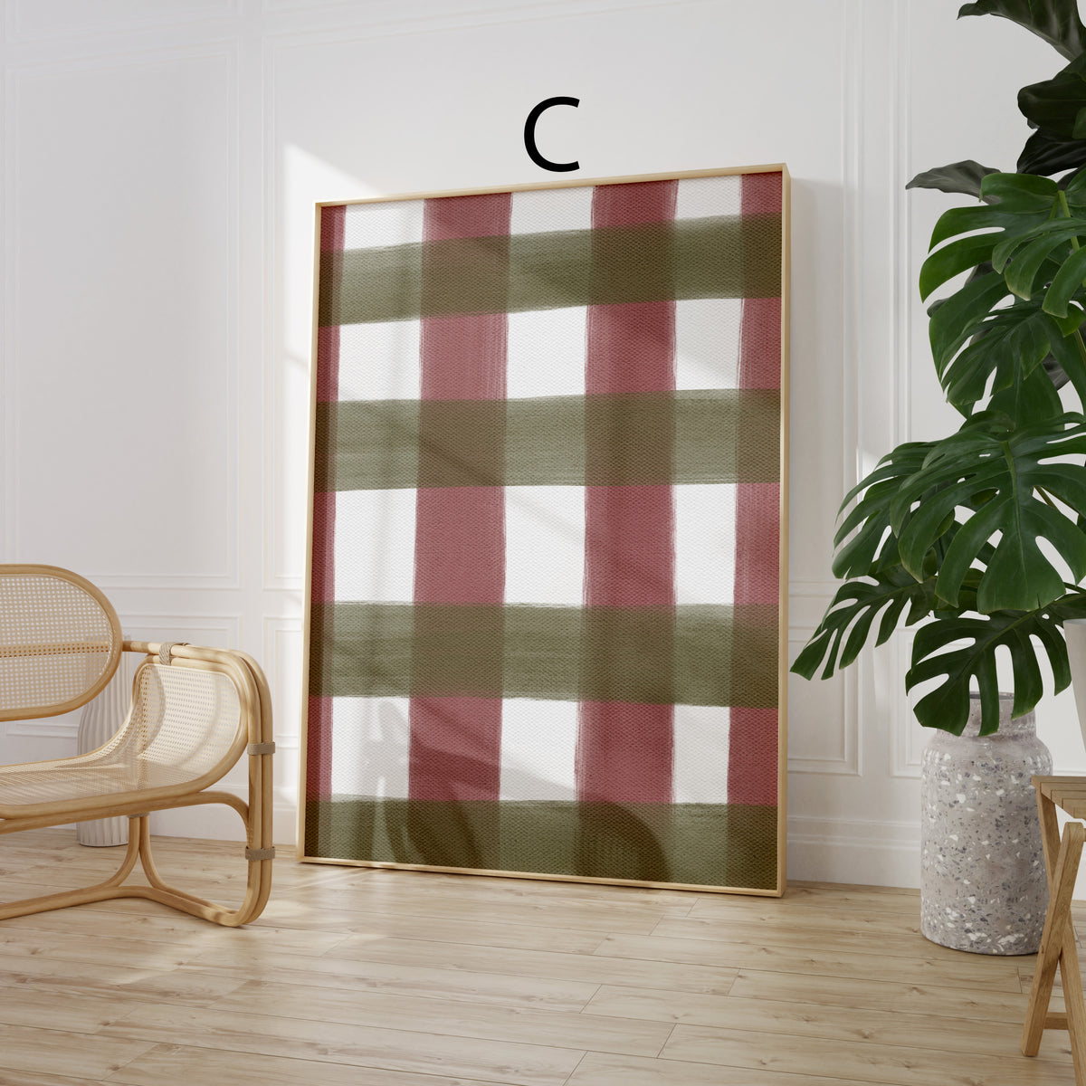 Kariertes Poster · Karo Muster Wandbild · Vintage Wanddeko · Geschenkidee · Dekoprint ohne Rahmen