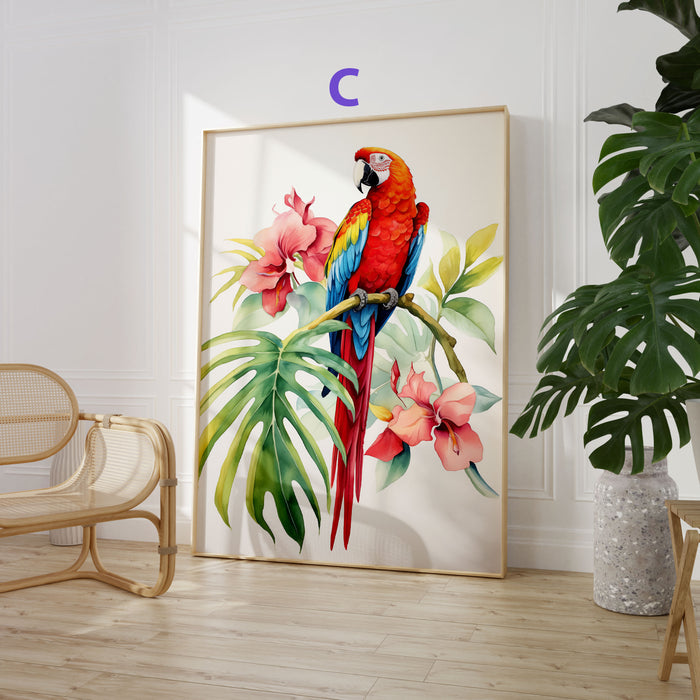 Dschungel Tiere Poster auf Premium Baumwolle