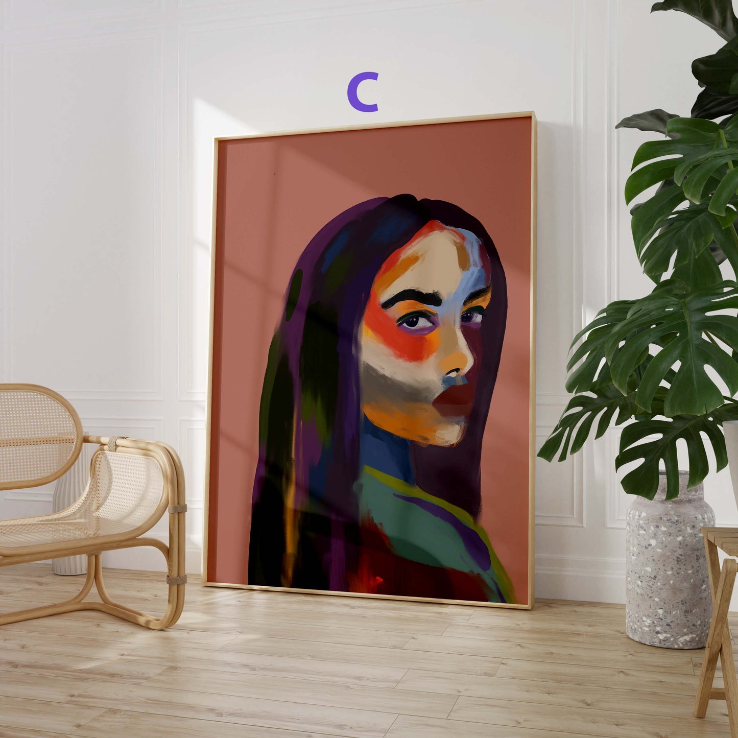 Frauen Porträt Poster · Geschenkidee · Moderne feminine Kunst und abstrakte Formen · Dekoprint ohne Rahmen