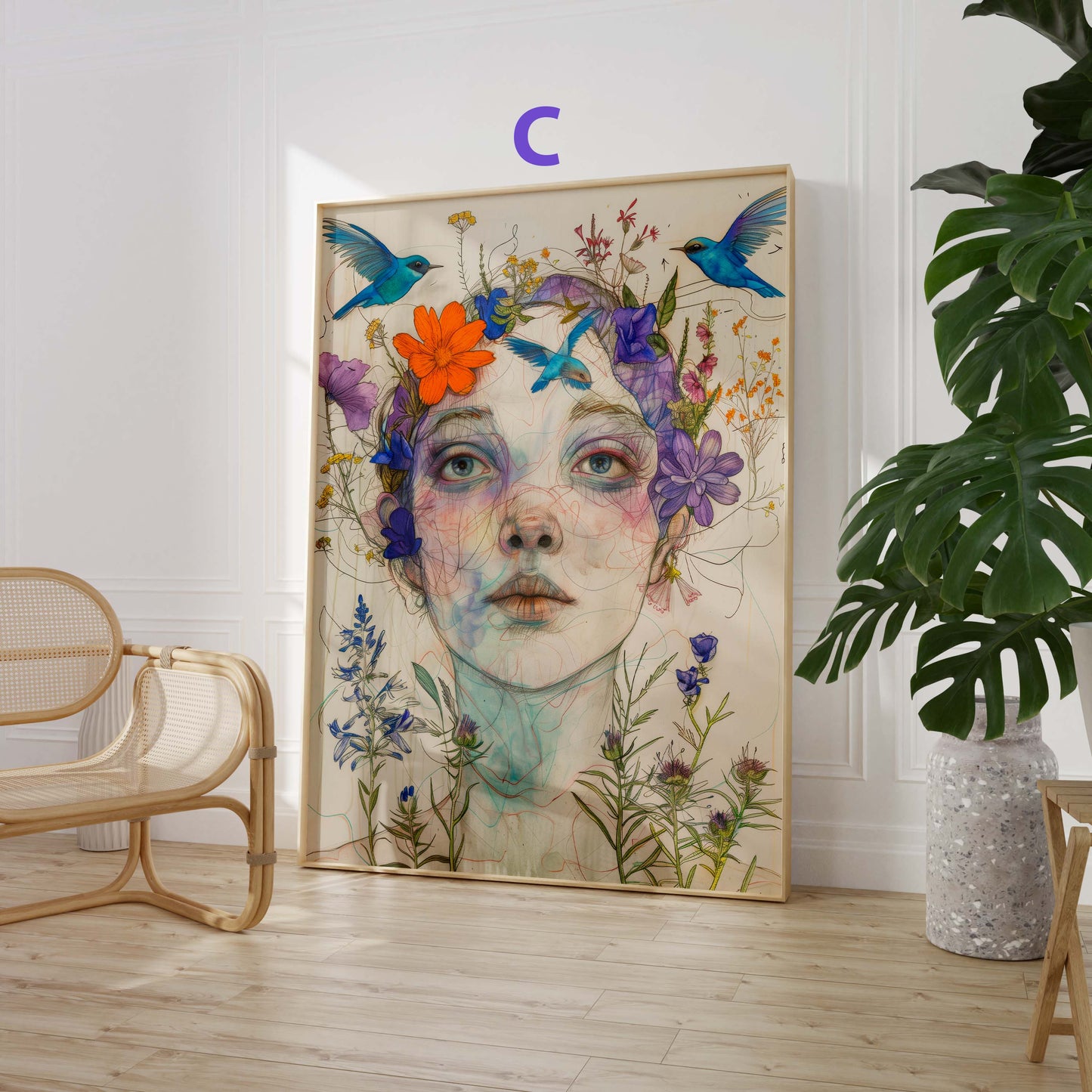 Moderne Kunst Poster · Geschenkidee · Abstrakte Kunst, Blumenporträt und Stillleben · Dekoprint ohne Rahmen
