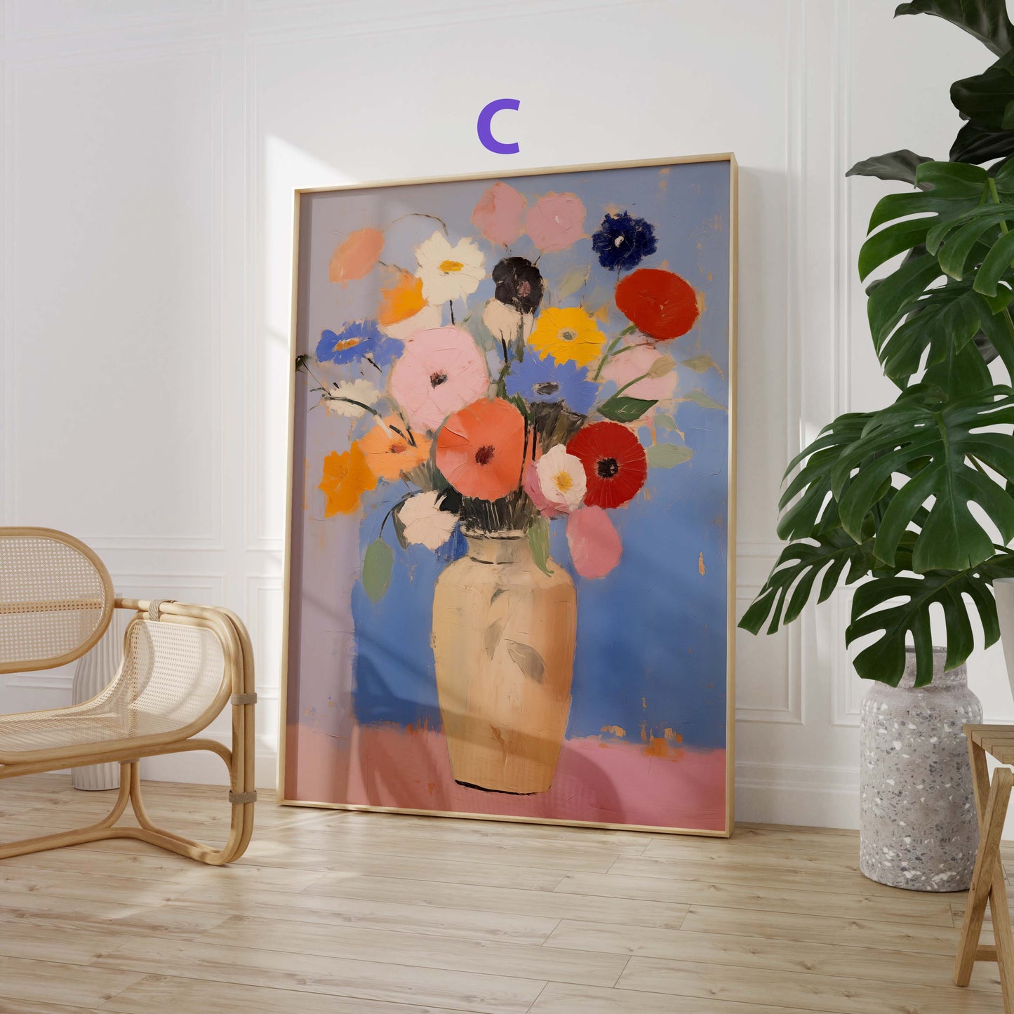 Blumen Poster · Geschenkidee · Bunte Wildblumen · Florale Aquarellmalerei · Vintage Stil · Dekoprint ohne Rahmen