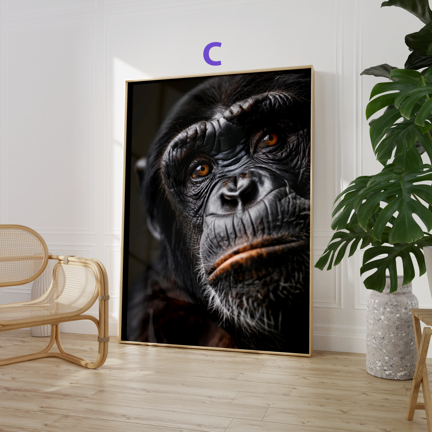 Affen Poster · Geschenkidee · Schimpanse und Affe mit Brille · Dekoprint ohne Rahmen