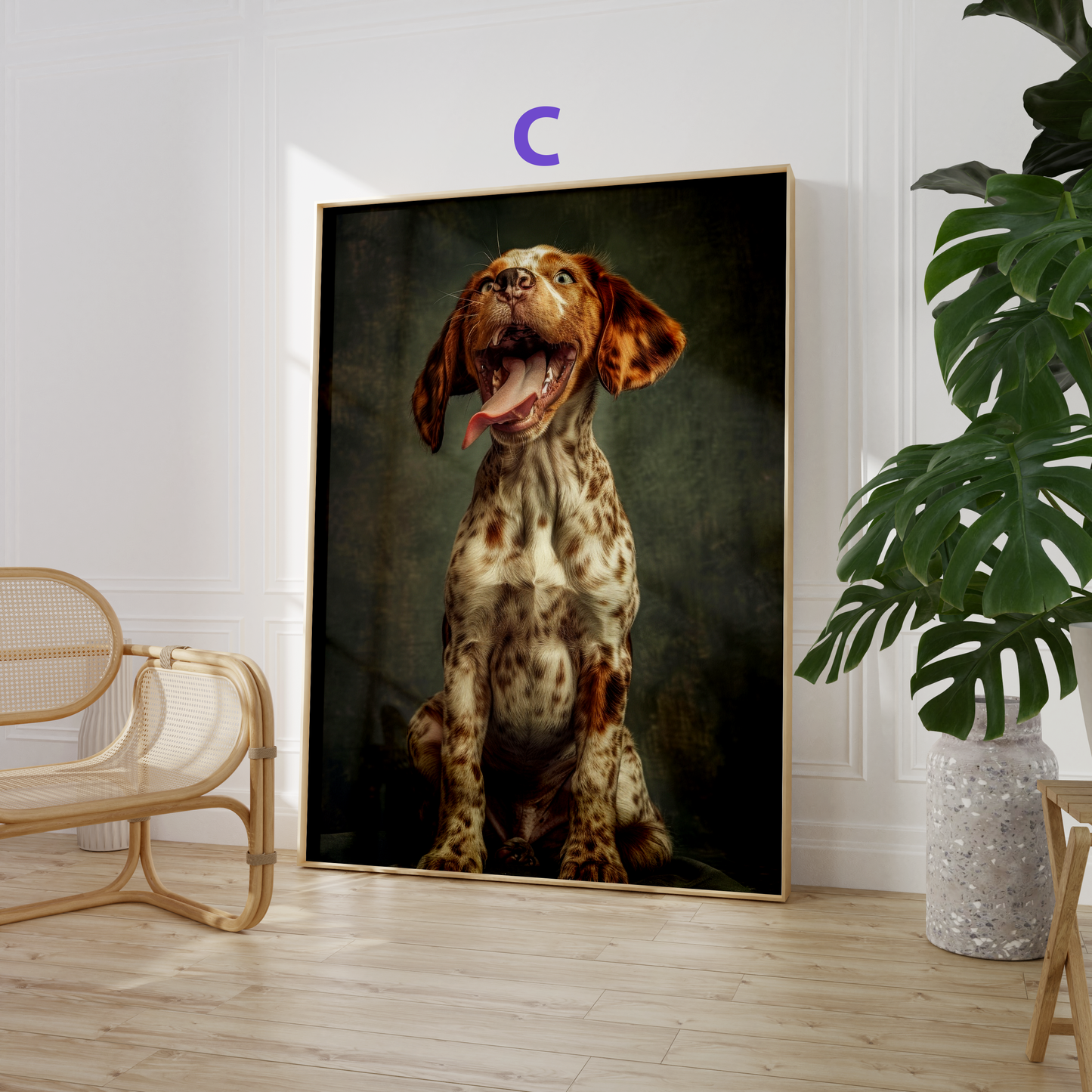 Lustige Haustier Poster · Geschenkidee · Chihuahua mit Brille Hunde und Katze · Dekoprint ohne Rahmen