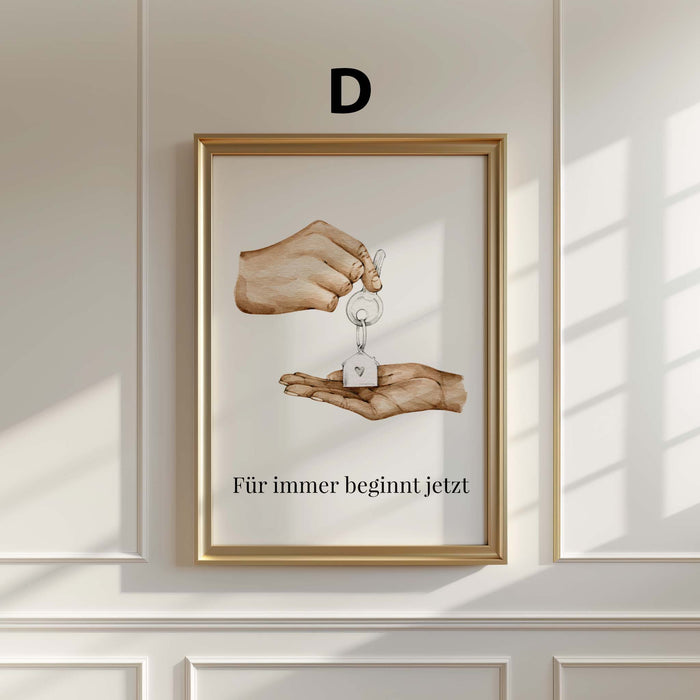 Personalisierter Schlüssel Poster – Premium Baumwolle