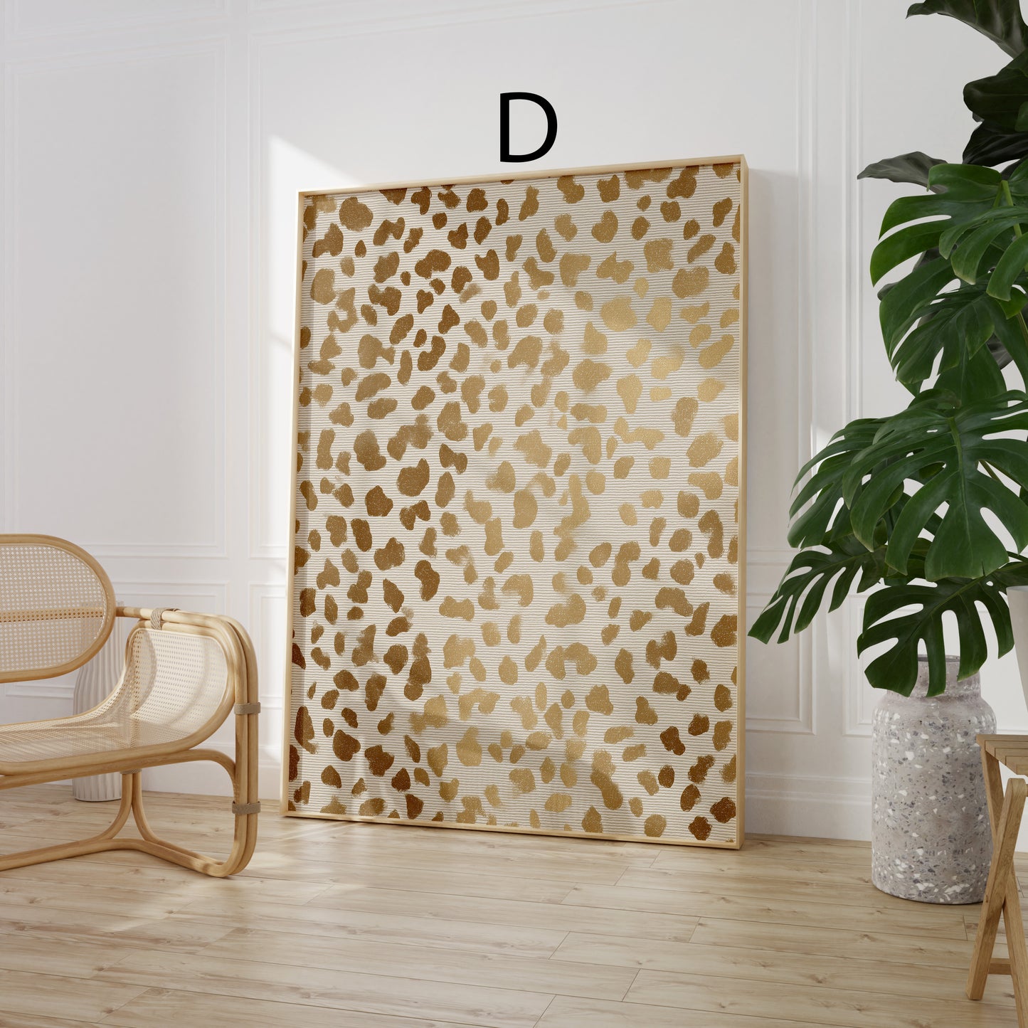 Tiermuster Poster ·  Geschenkidee · Elegante Goldene Tierfell Muster Zebra und Giraffen Texturen · Dekoprint ohne Rahmen