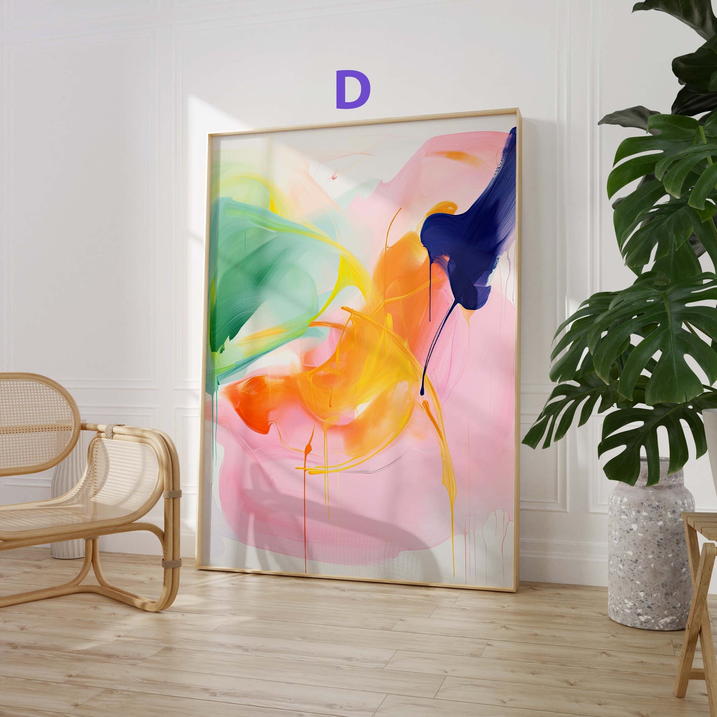 Moderne Kunst Poster · Geschenkidee · Abstrakte Porträts Geometrie und Farbenfrohe Moderne Kunst · Dekoprint ohne Rahmen