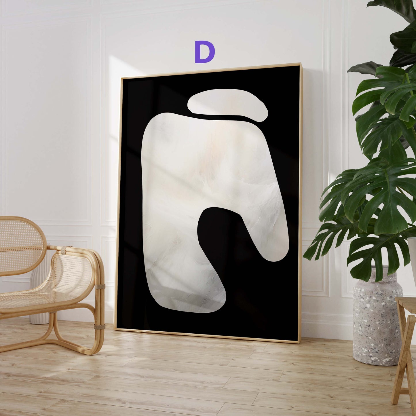 Abstrakte Moderne Poster · Schwarz Weiß Beige Geometrische Wandkunst · Minimalistische Wohnzimmer Deko · Print ohne Rahmen