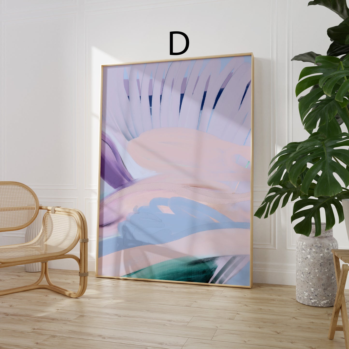Abstrakte Poster · Wohnidee · Bunte Abstrakte Kunst Moderne Pinselstriche und Geometrische Formen · Dekoprint ohne Rahmen