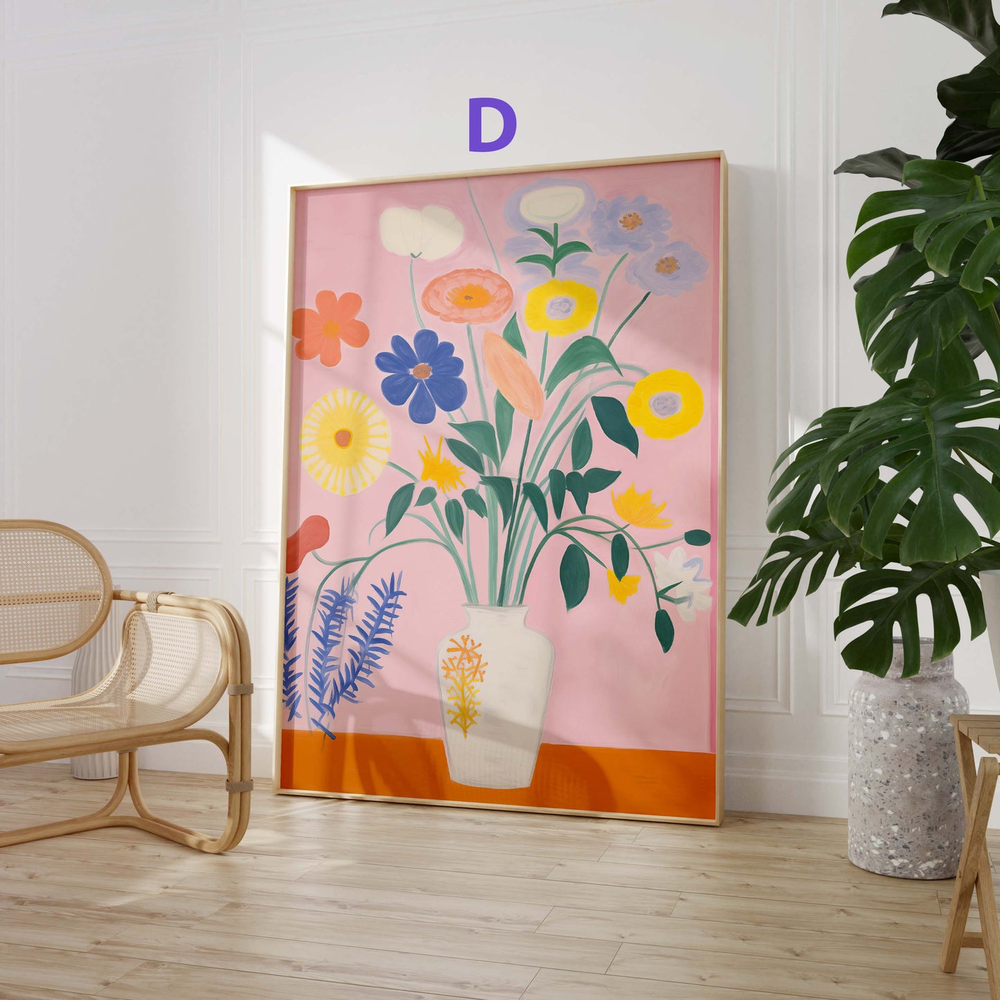 Blumen Poster · Geschenkidee · Moderne Botanische Illustrationen und Farbenfrohe Blütenkunst · Dekoprint ohne Rahmen