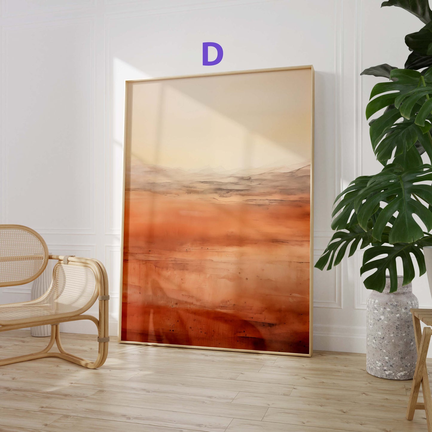 Aquarell Berglandschaft Poster · Geschenkidee · Warme Naturfarben und Moderne Landschaftskunst für Wohnzimmer · Dekoprint ohne Rahmen