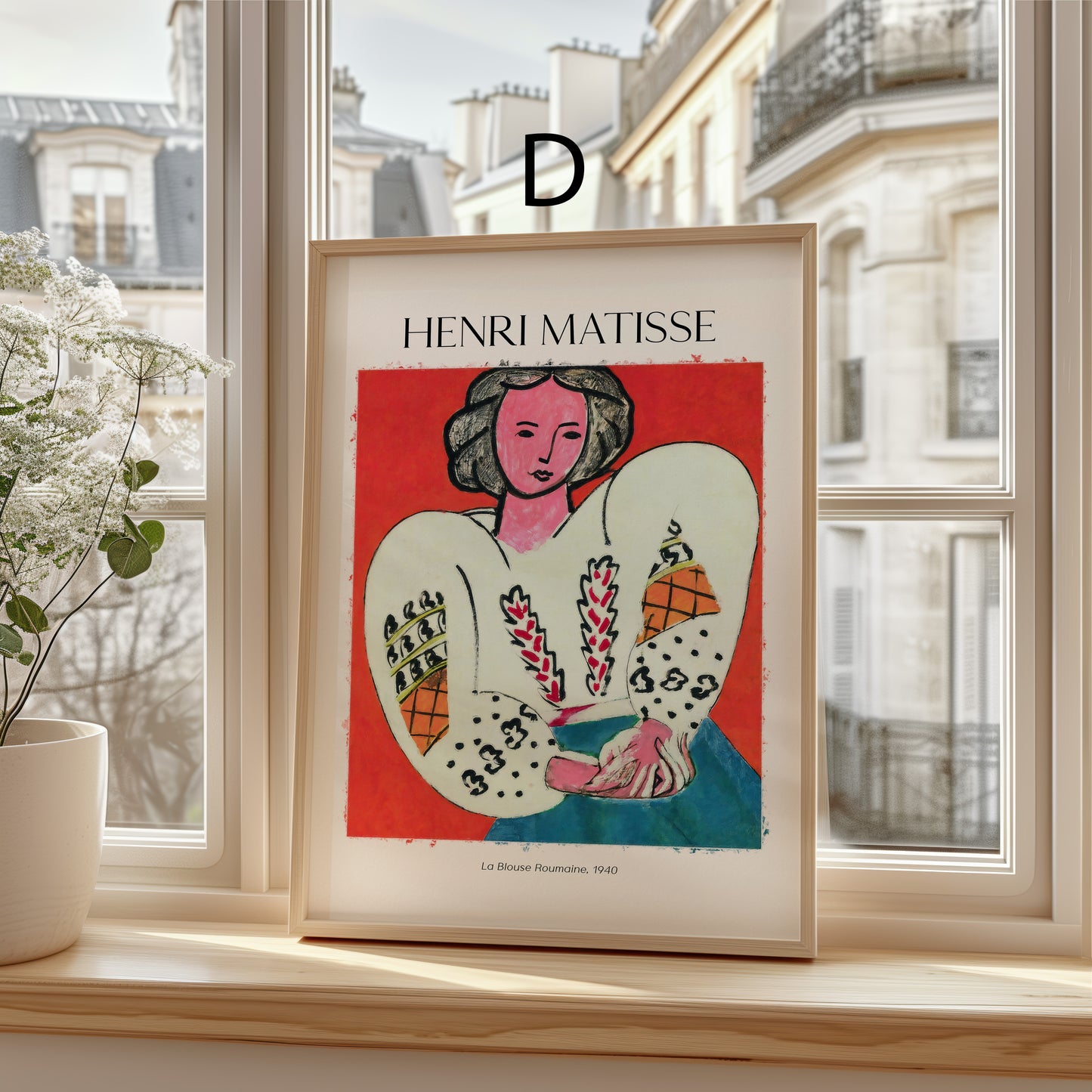 Henri Matisse Poster · Geschenkidee · Fauvistisches Frauenporträt Odaliske La Blouse Roumaine · Dekoprint ohne Rahmen