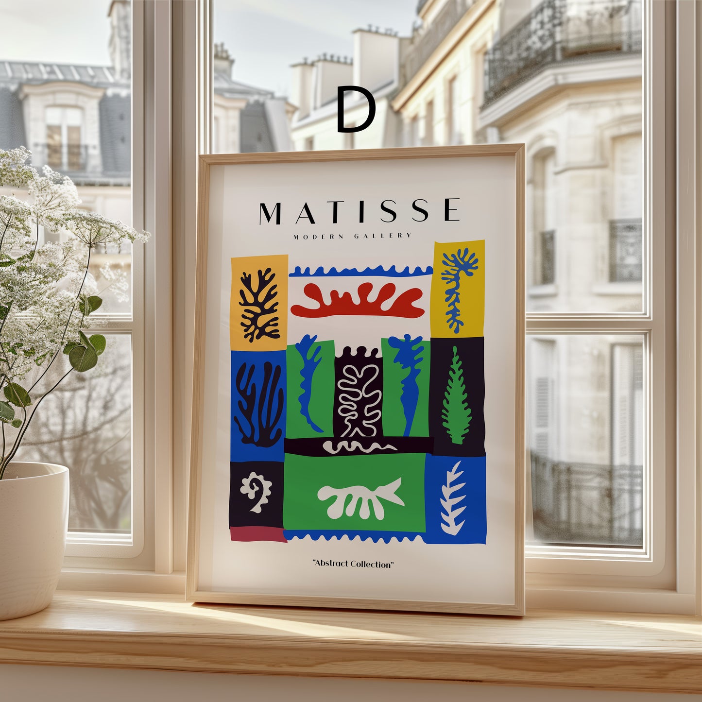 Matisse Poster · Geschenkidee · Abstrakte Scherenschnitte Bunte Formen Line Art · Dekoprint ohne Rahmen