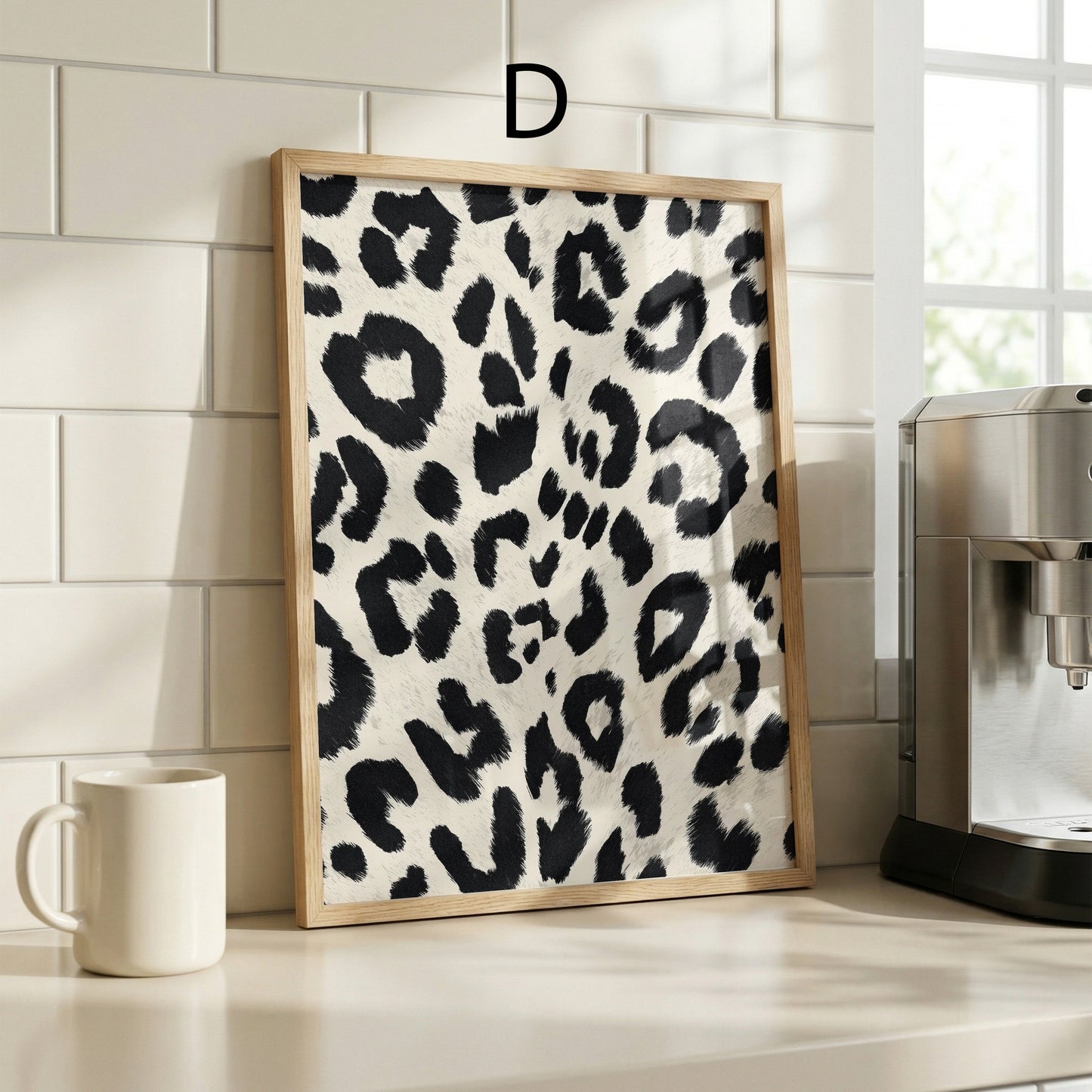Leopardenmuster Poster · Geschenkidee · Beige Braun Grau Schwarz Weiß · Dekoprint ohne Rahmen