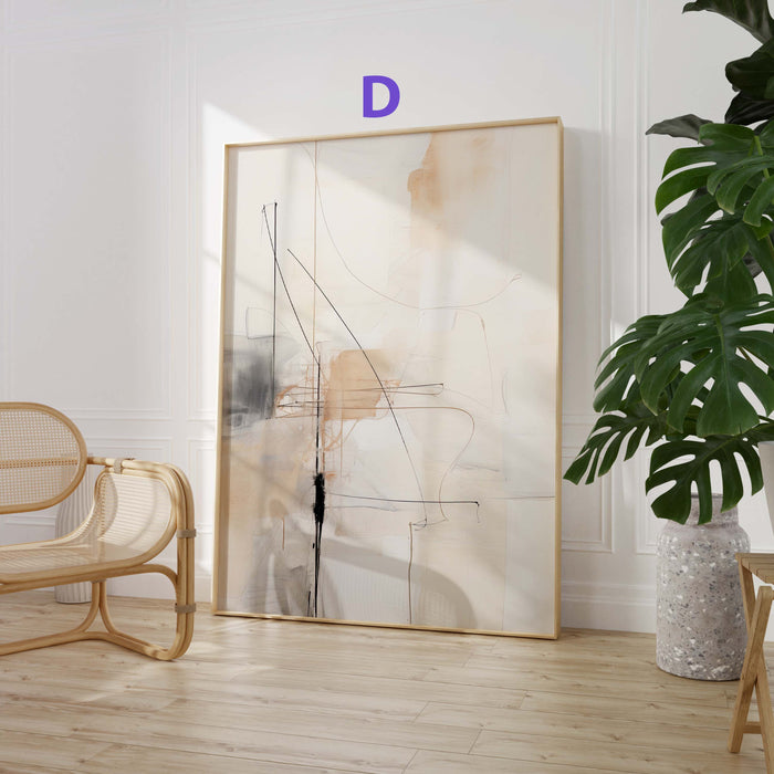 JUSTGOODMOOD Abstraktes Poster – Edles Baumwoll-Canvas