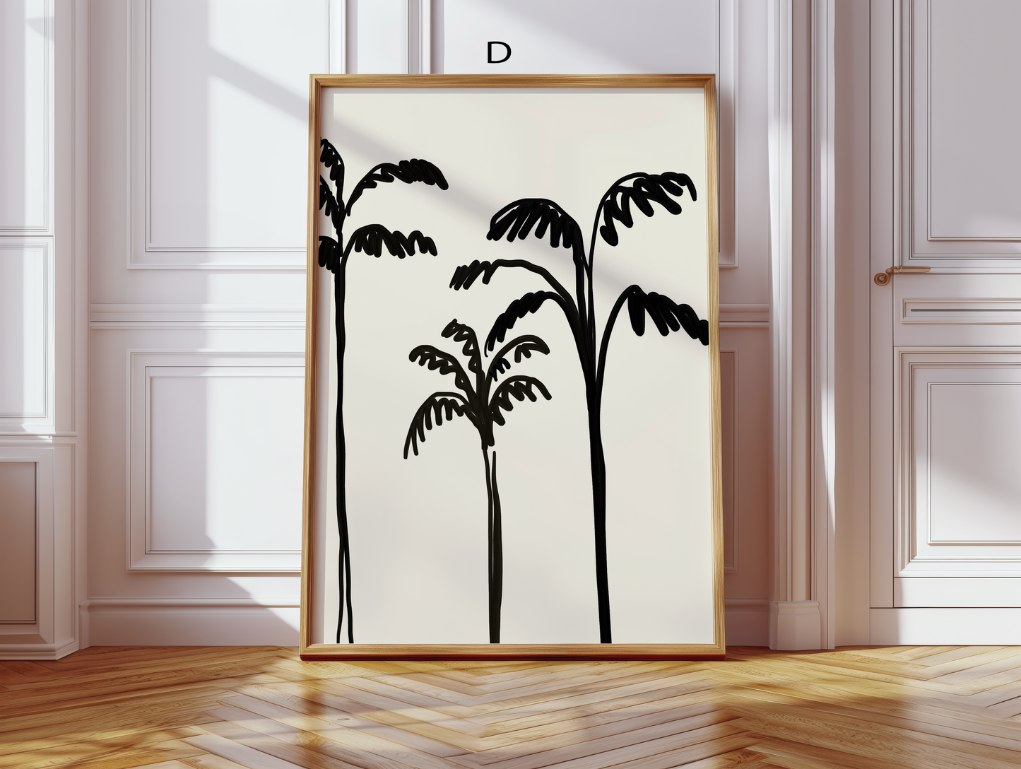 Abstrakte Kunst Poster · Geschenkidee · Mid-Century Modern Figuren, Palmen, Formen & Linien Illustrationen · Dekoprint ohne Rahmen