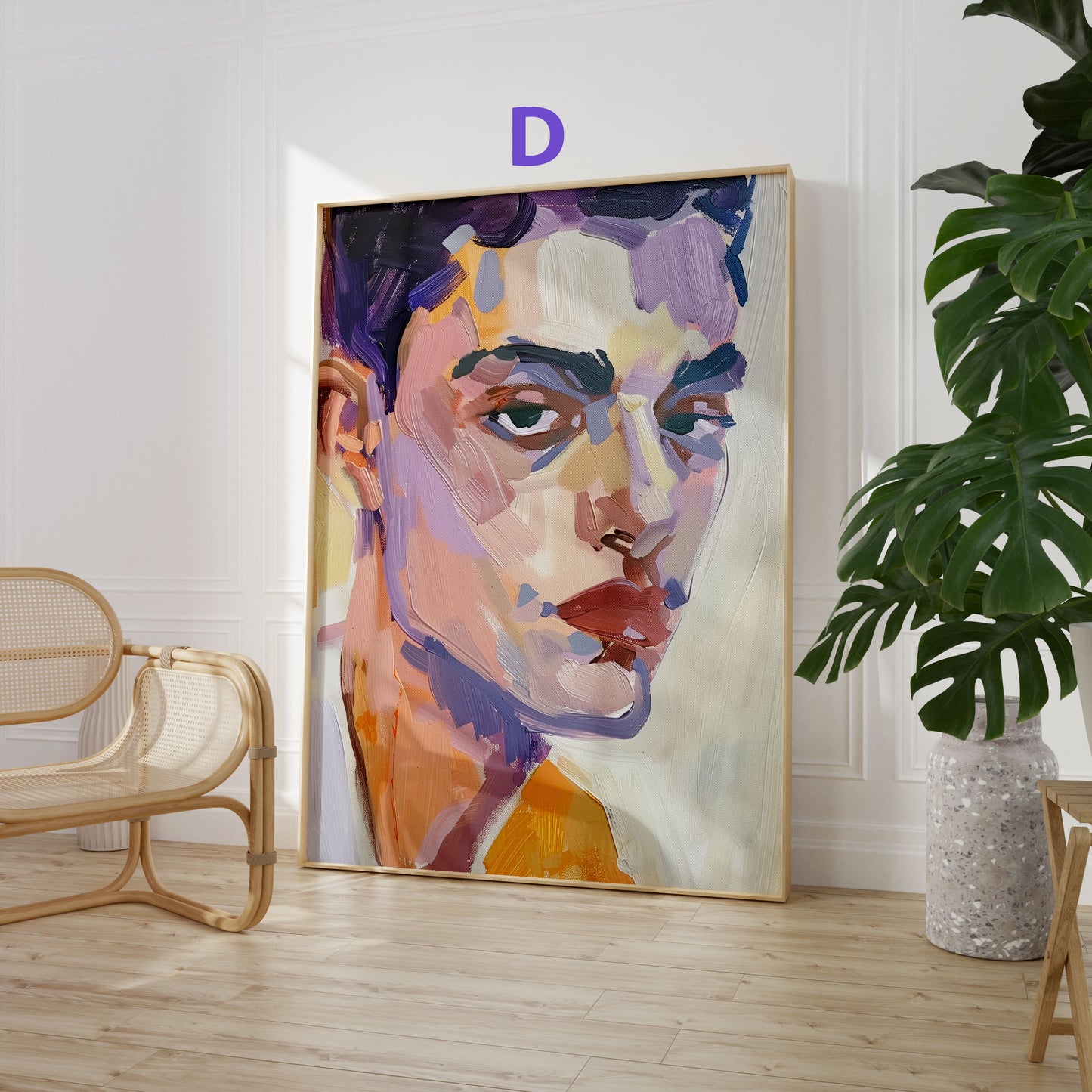 Moderne Porträtkunst poster · Geschenkidee · Frauenporträts, Männerporträt und Landschaft · Dekoprint ohne Rahmen