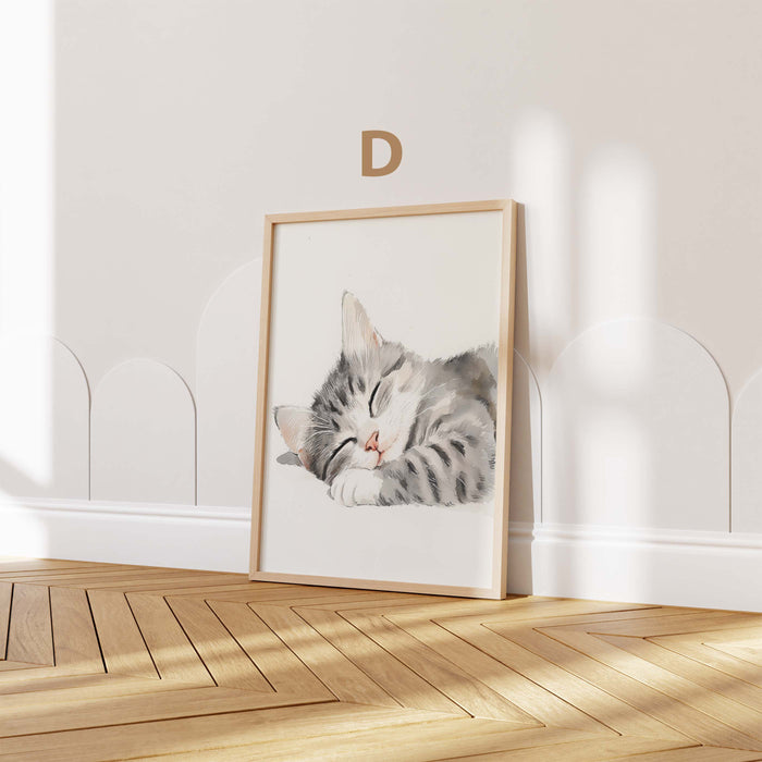 Süße Tiere Poster für Kinderzimmer mit Panda und Katze