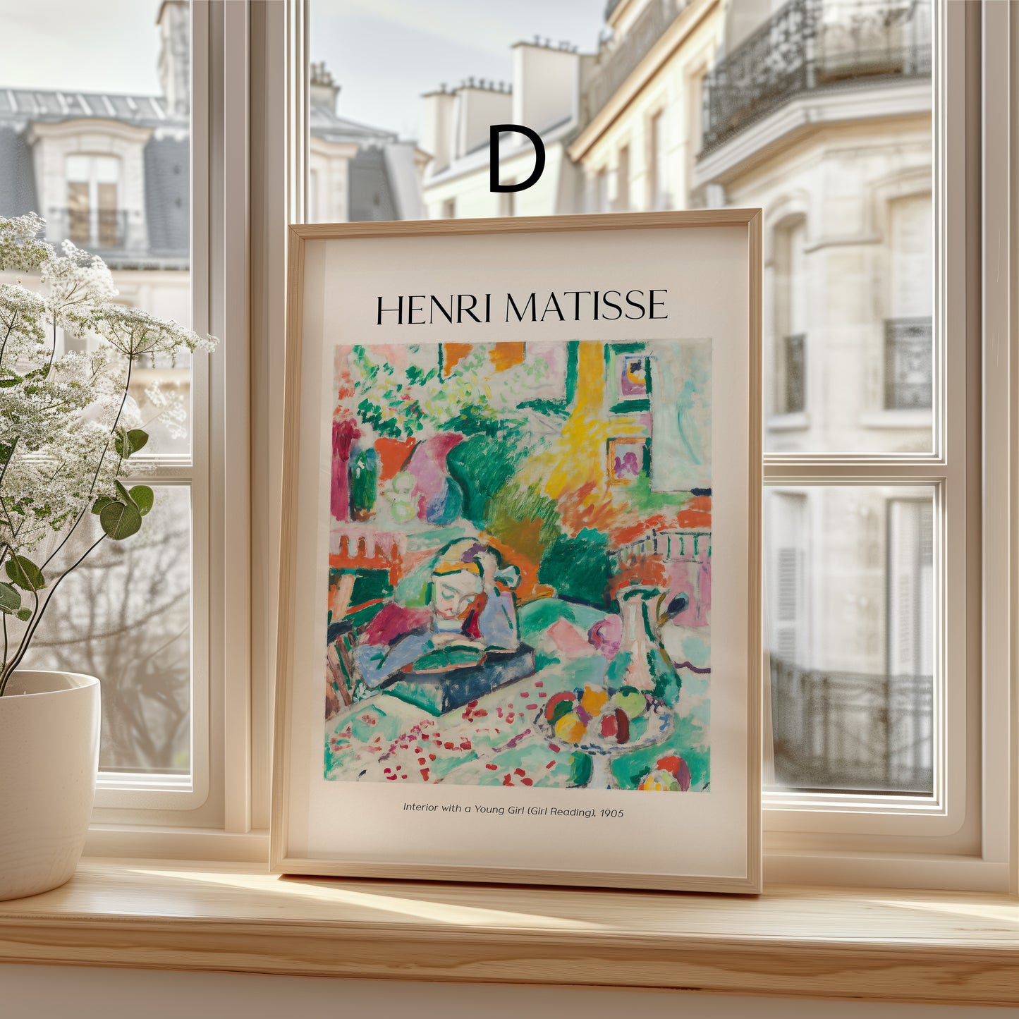 Henri Matisse Poster · Geschenkidee · Tanger Fenster Goldfisch Pflaumenblüten Pfingstrosen Fauvistisches Interieur · Dekoprint ohne Rahmen