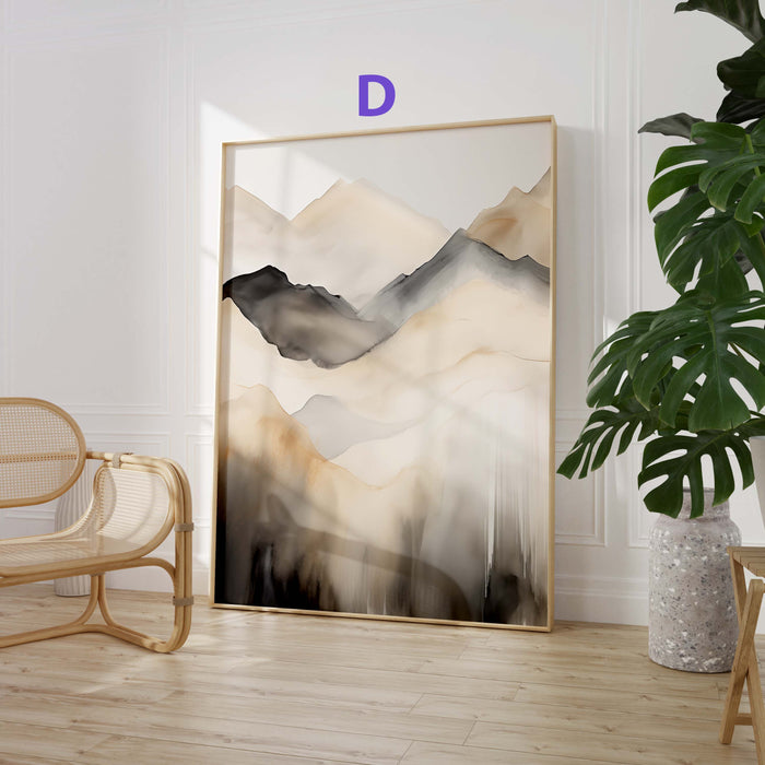 Aquarell Landschaft Poster – Premium Baumwoll-Canvas