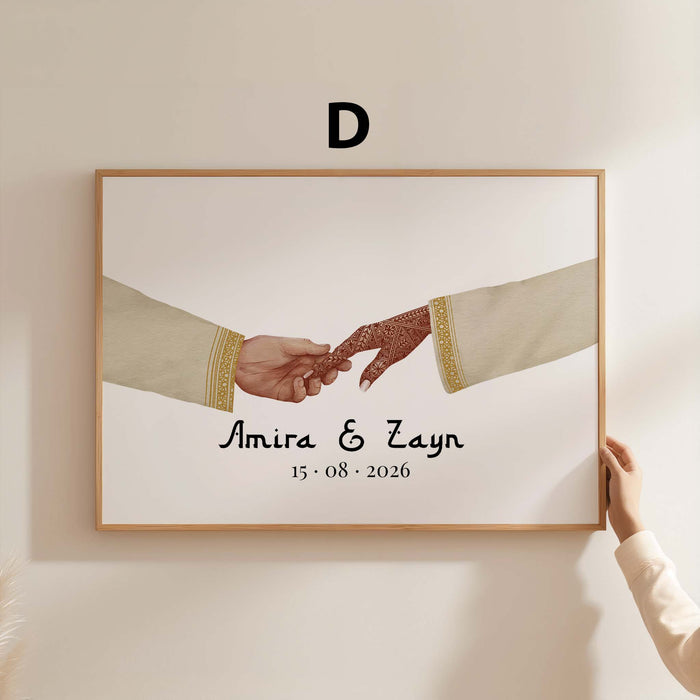 Hände Verbindung Poster – Premium Baumwoll-Canvas