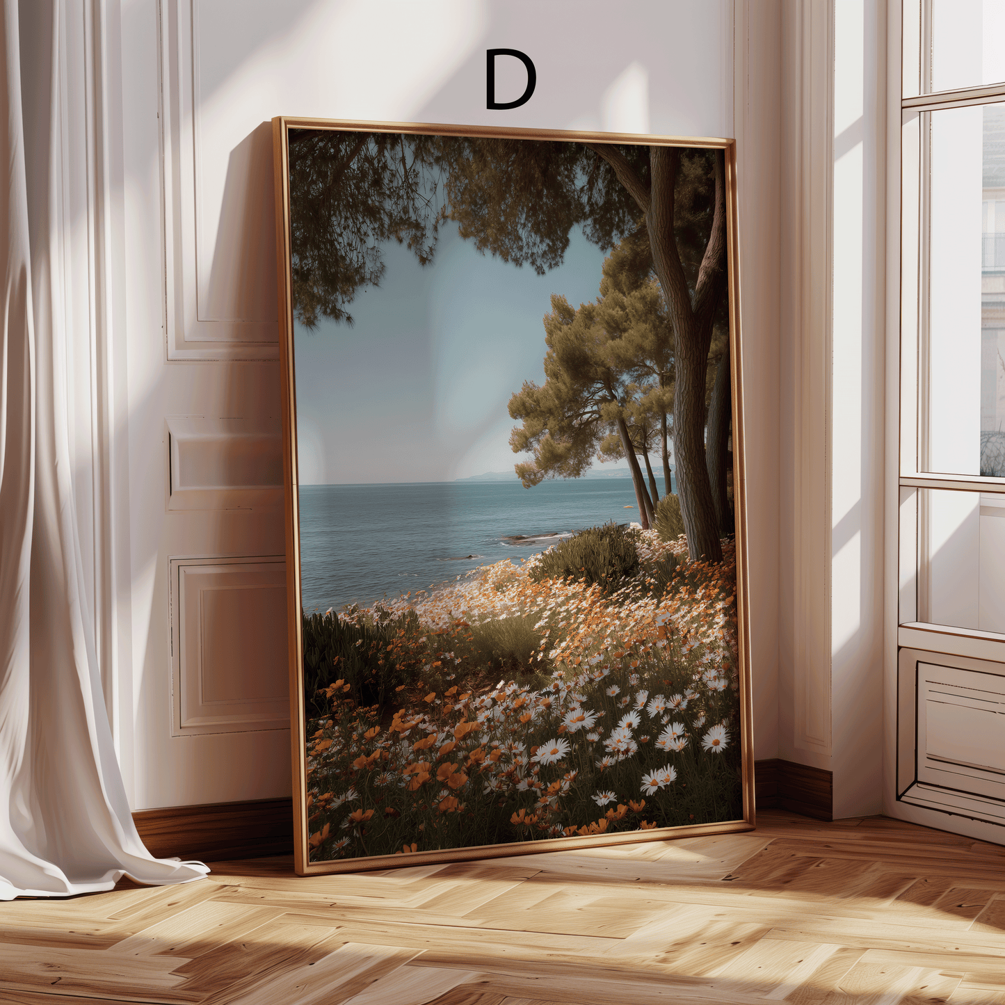 Strand Poster · Geschenkidee · Strand Palmen Muscheln · Dekoprint ohne Rahmen