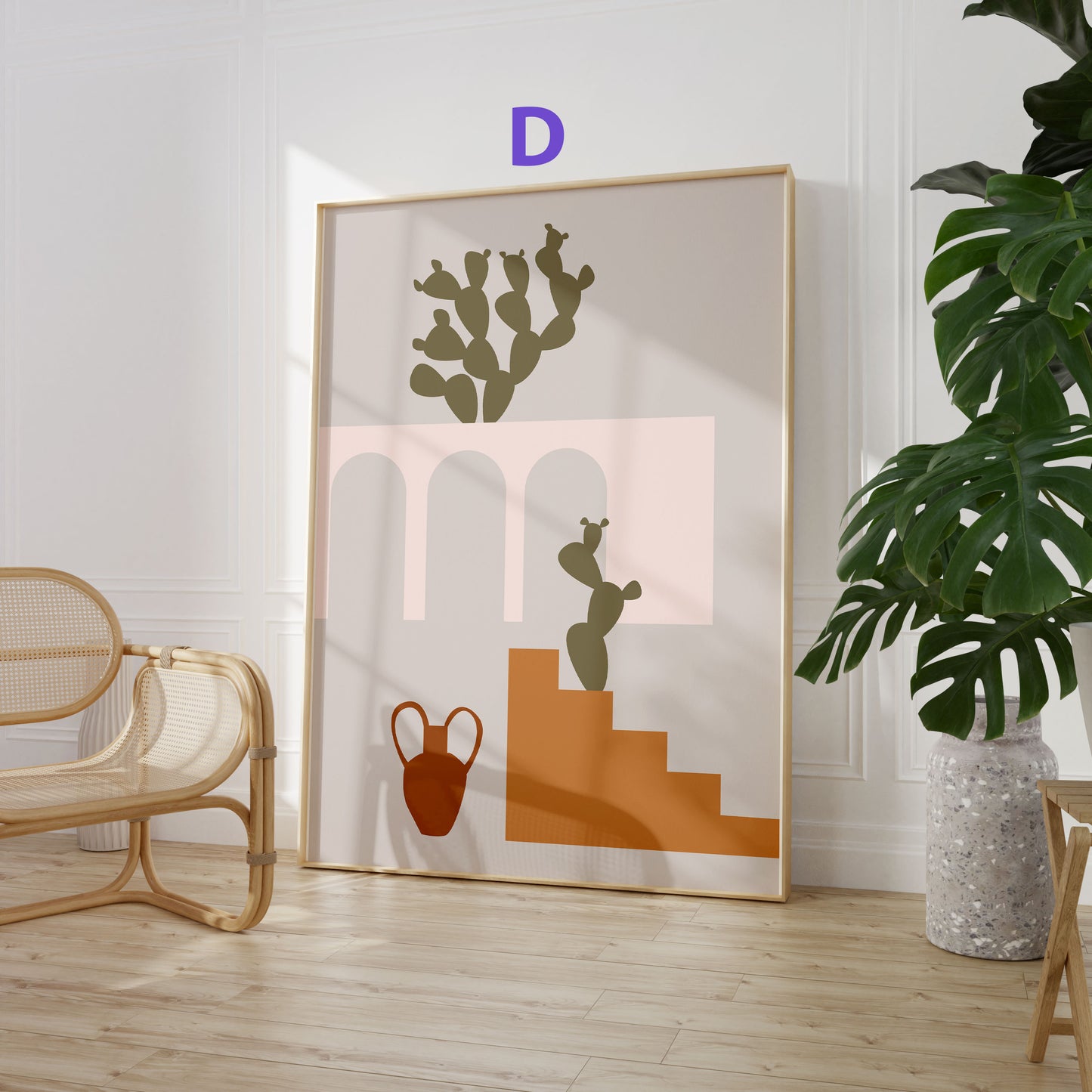 Abstrakte Frauen Poster · Geschenkidee · Boho Figuren, Terrakotta und Minimalistische Kunst · Dekoprint ohne Rahmen