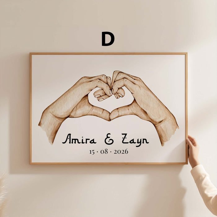 Hände Herz Liebe Poster – Premium Baumwoll-Canvas
