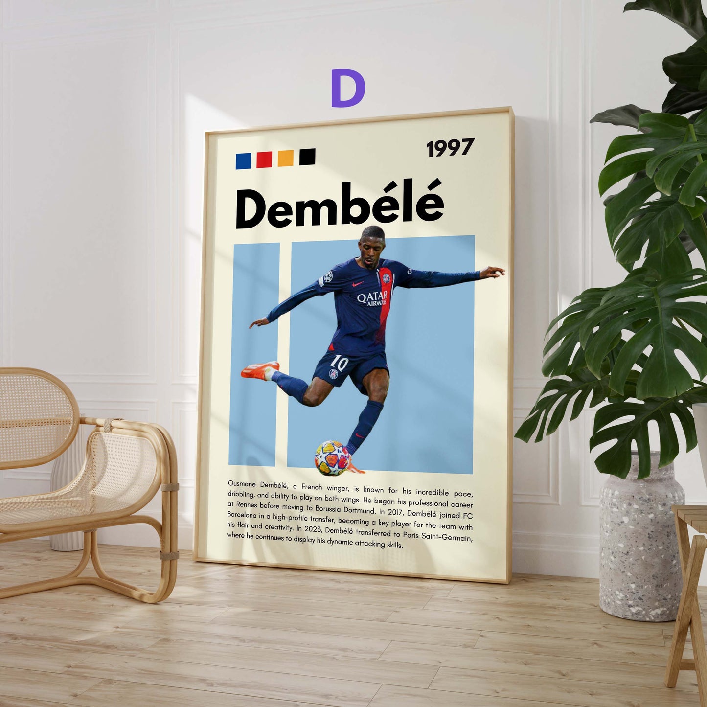 Fußball Stars Poster · Vinícius Jr Rashford Kimmich Dembélé Ter Stegen Hummels · Sport Wanddeko · Print ohne Rahmen