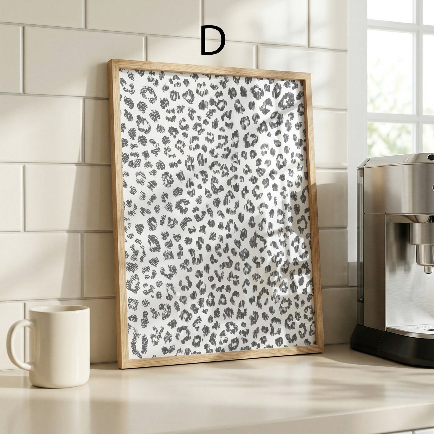 Tiermuster Poster · Geschenkidee · Monochrome und Braune Tierfell Muster Leopard Flecken und Tiger Texturen · Dekoprint ohne Rahmen