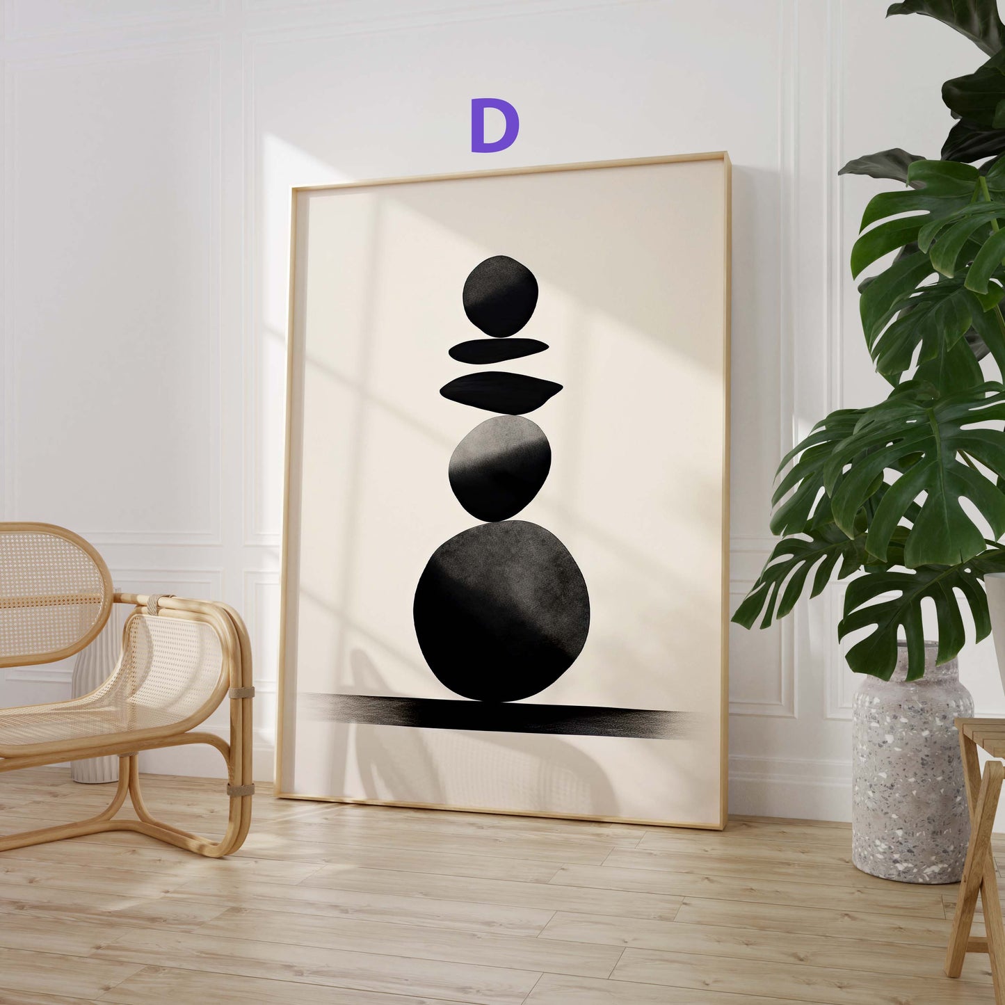 Japan Poster · Geschenkidee · Zen Minimalismus Sumi-e Geometrie und Wabi Sabi · Dekoprint ohne Rahmen