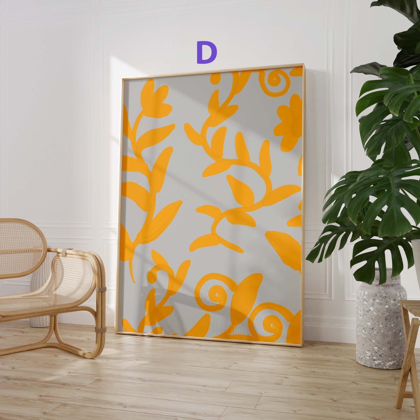 Bunte Blumen Poster · Geschenkidee · Abstrakte florale Formen und farbenfrohe Kunst · Dekoprint ohne Rahmen
