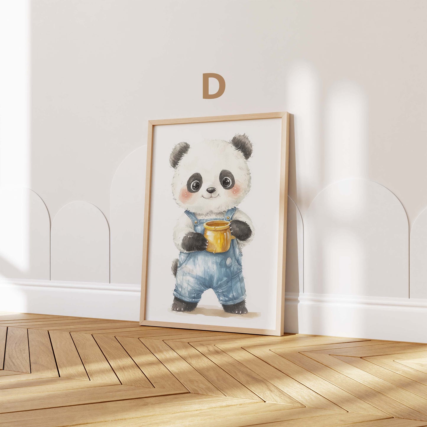 Niedliches Tier Kinderzimmer poster · Geschenkidee · Aquarell Bär Panda und Roter Panda Illustration · Wanddeko · Print ohne Rahmen