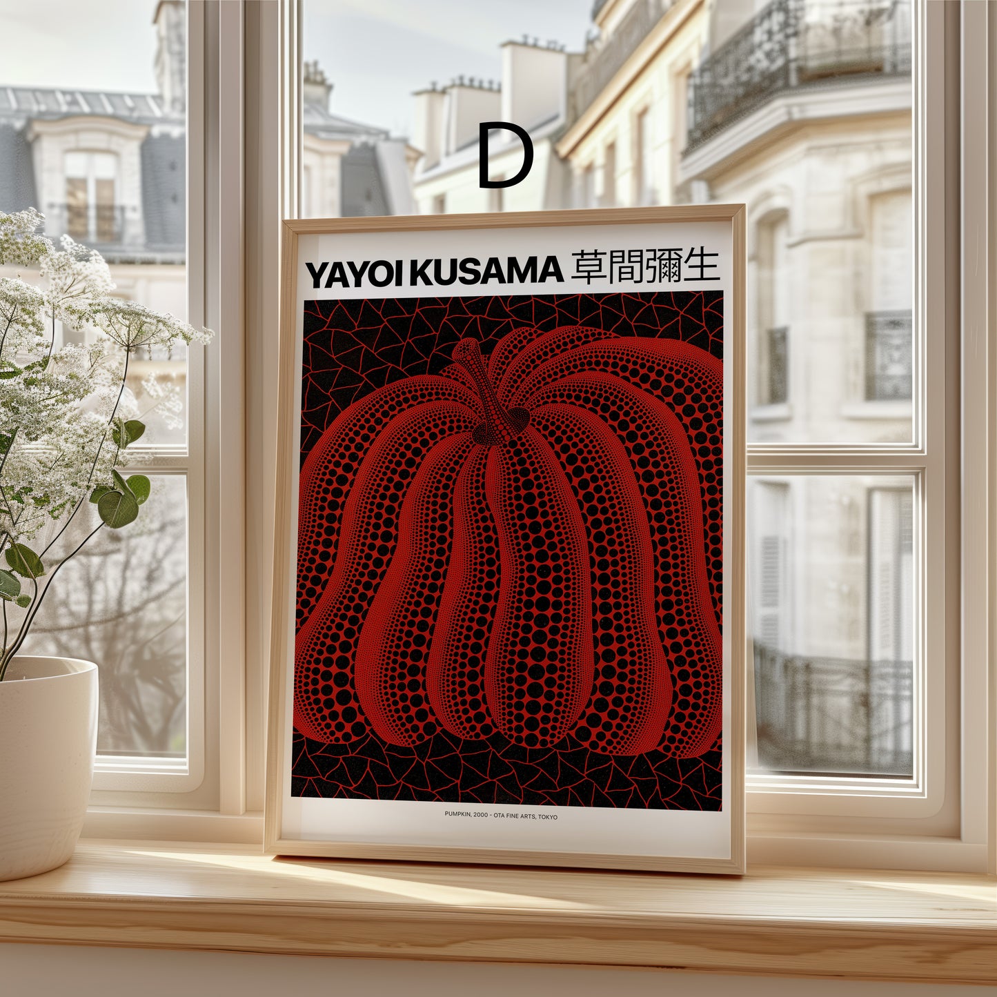 Kunst Poster · Geschenkidee · Yayoi Kusama Blumen Kürbis Pop Art Japanische Zeitgenössische Kunst · Dekoprint ohne Rahmen