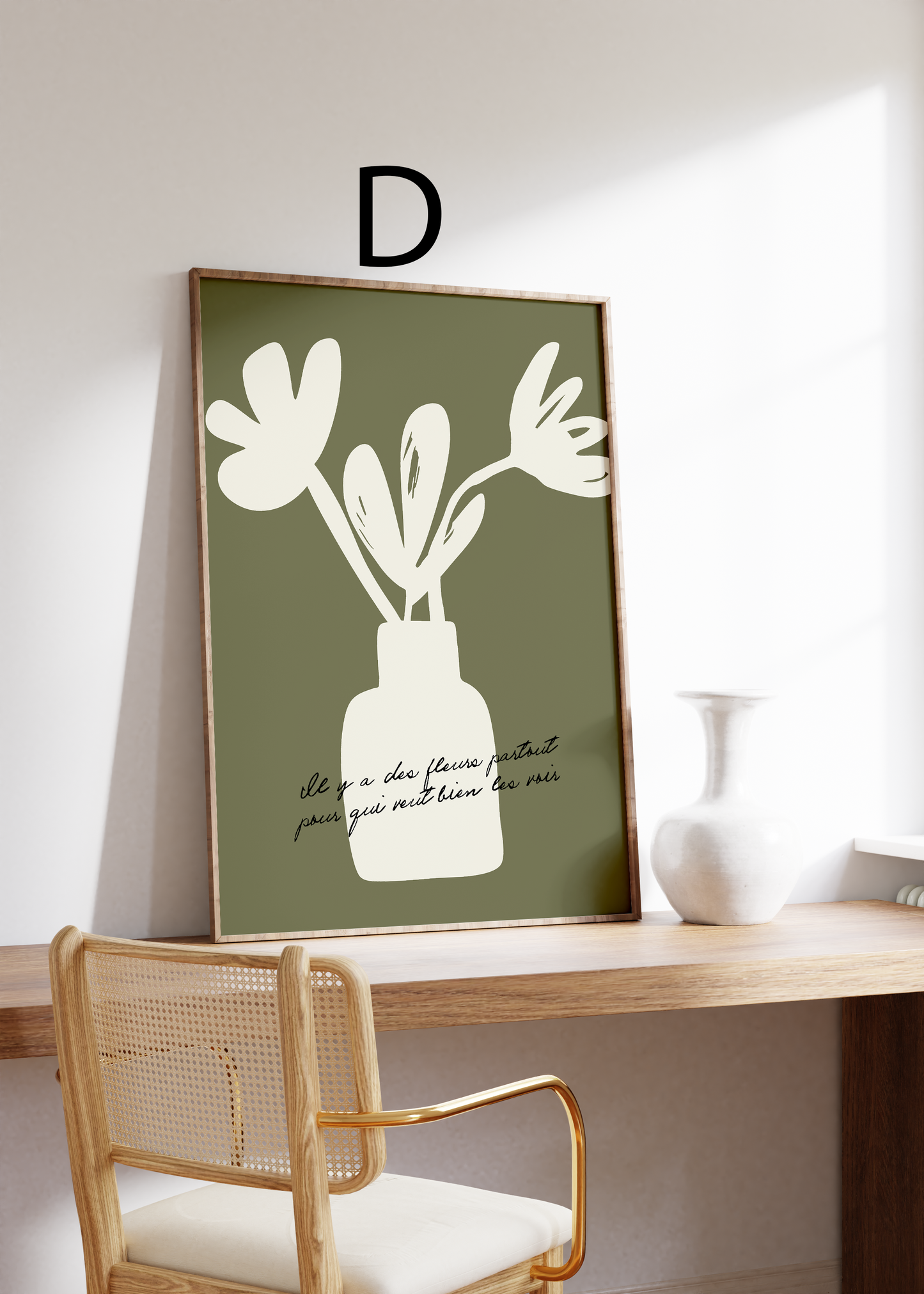 Frankreich Poster · Geschenkidee · Typografie Botanik Minimalistische Illustrationen · Dekoprint ohne Rahmen