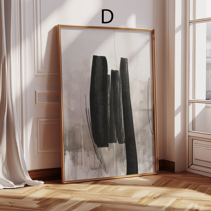 Poster mit schwarzen Pinselstrichen