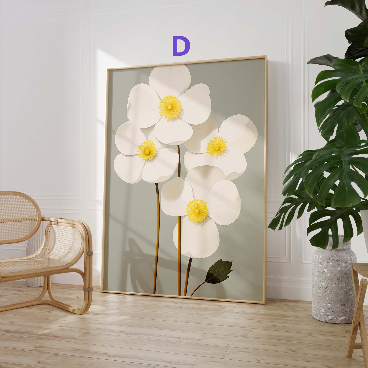 Blumen Poster · Geschenkidee · Tulpen Mohnblumen Maiglöckchen und Florale Aquarellkunst · Dekoprint ohne Rahmen
