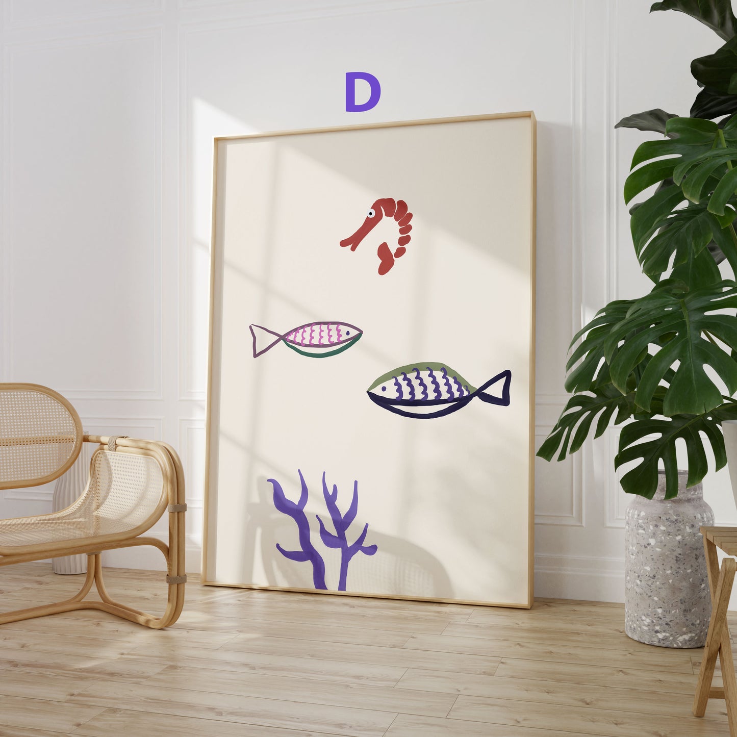 Feminine Porträt Poster · Geschenkidee · Feminine Figuren Körperkunst Maritime Illustrationen · Dekoprint ohne Rahmen