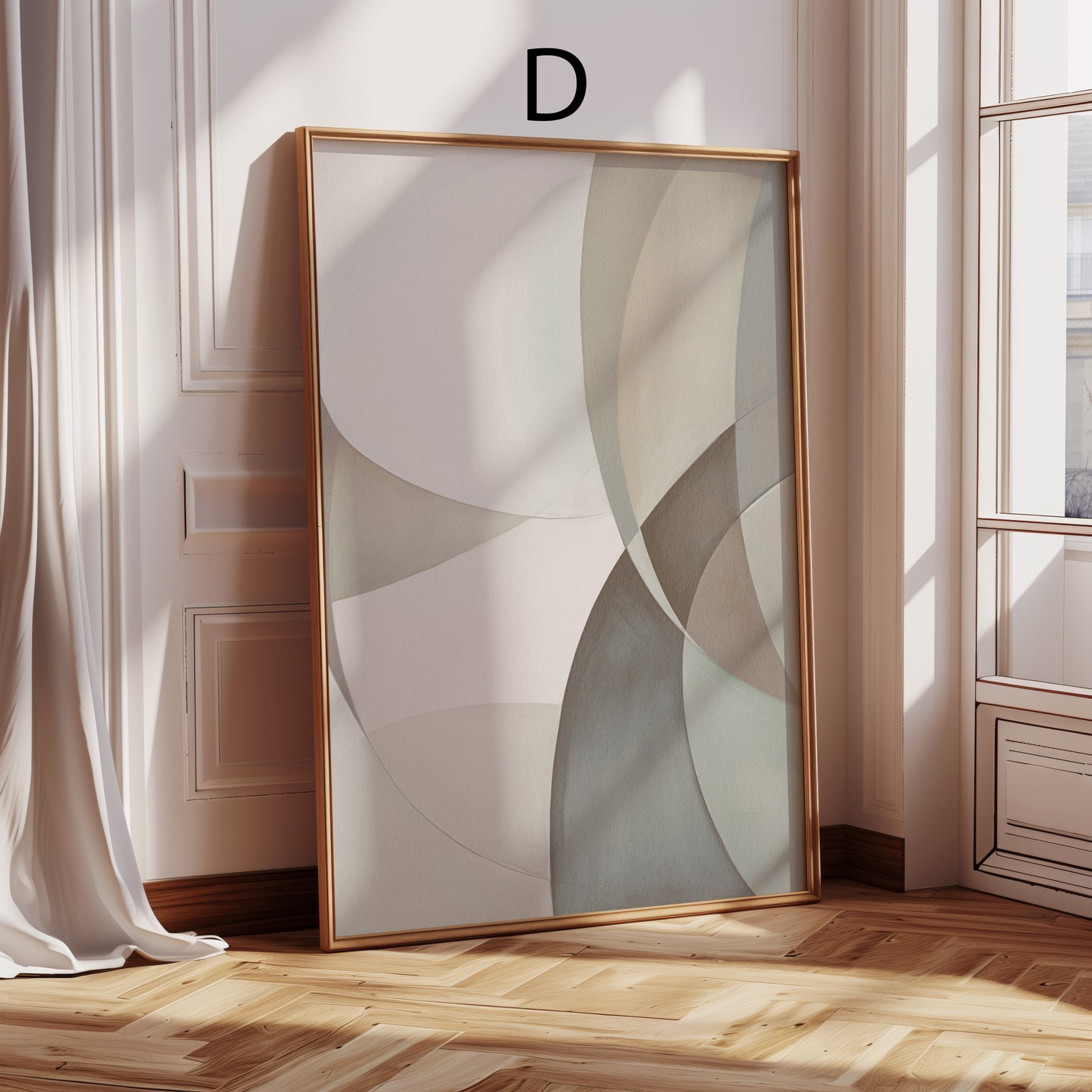 Abstrakte Poster · Geschenkidee · Beige Minimalistische Formen Organische Linien Zeitgenössische Wandkunst · Dekoprint ohne Rahmen