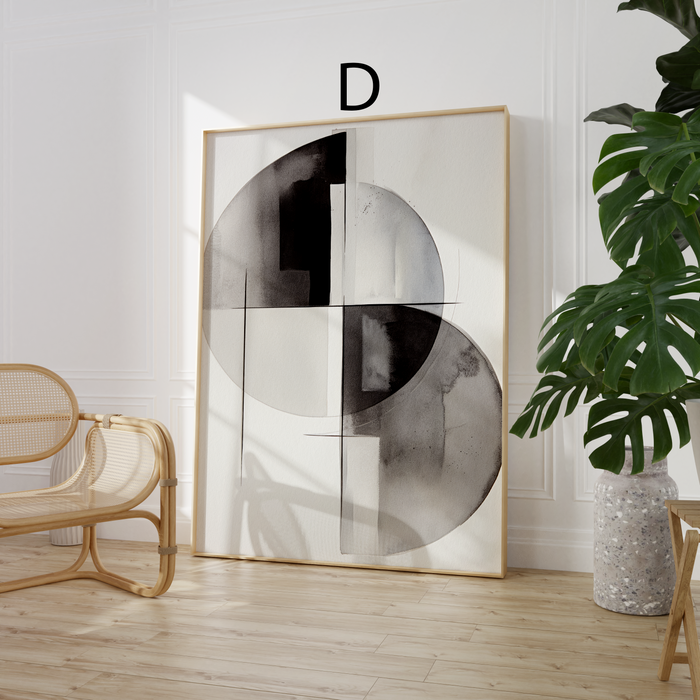 Schwarz-Weiß-Poster mit geometrischen Formen