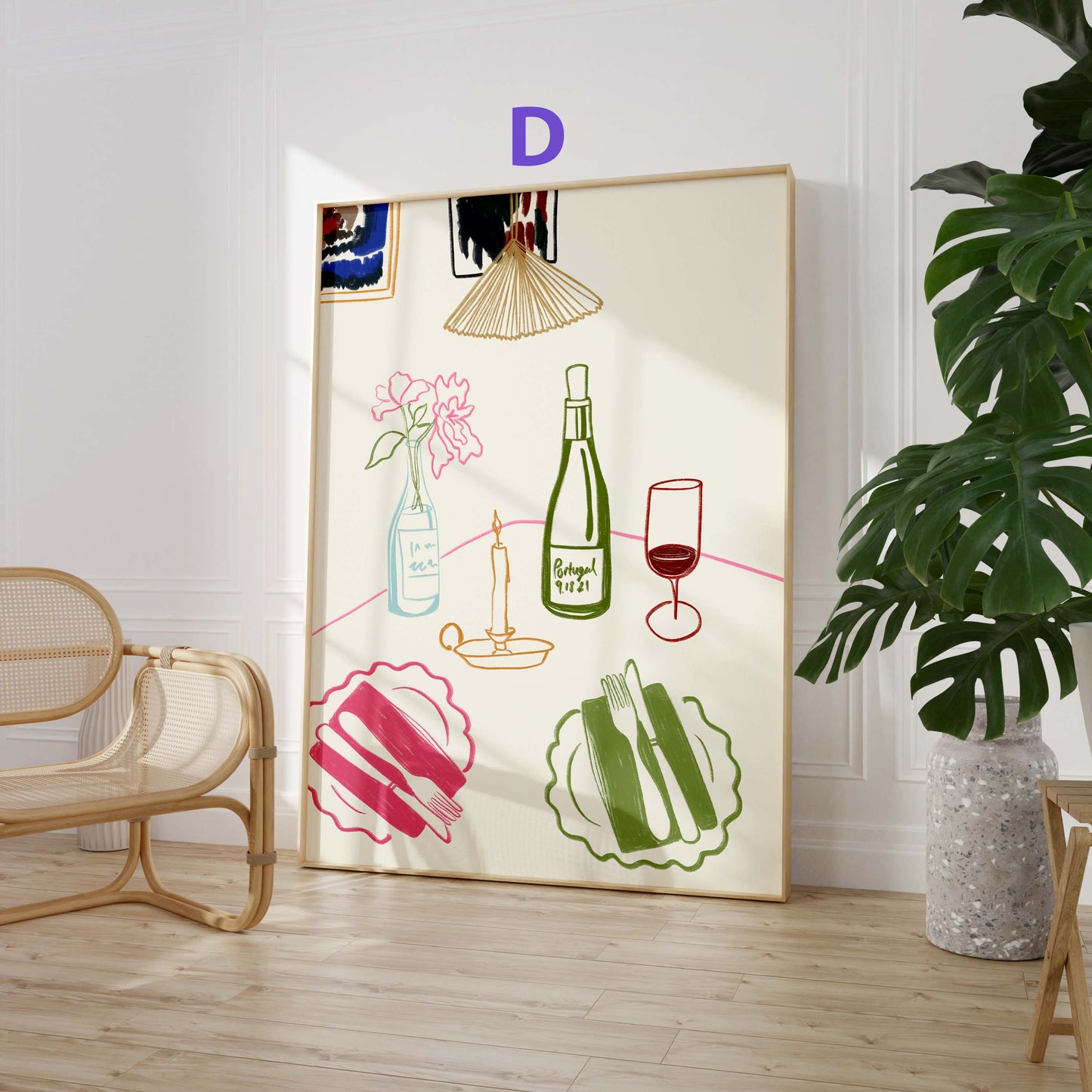 Colorful Dining Poster · Geschenkidee · Minimalistisches Food Illustration Style Design · Moderne Küchenkunst · Print ohne Rahmen