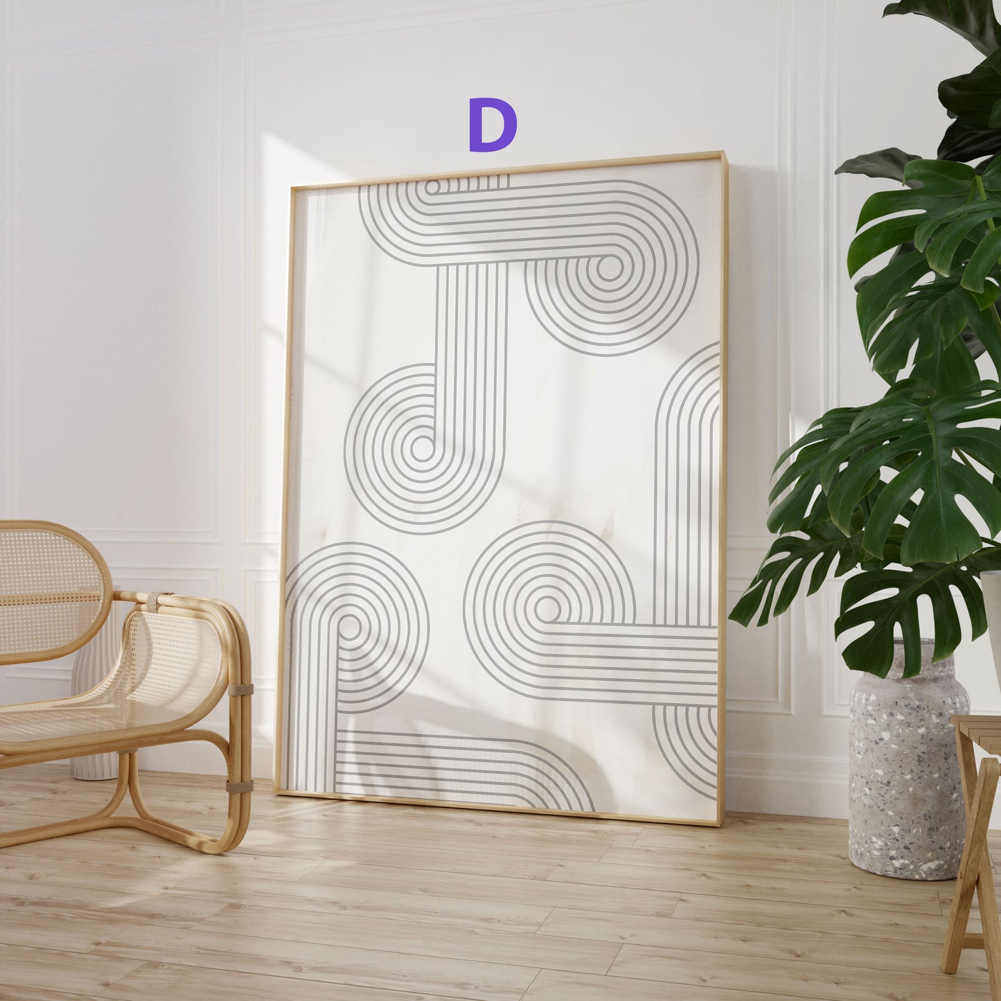 Minimalistische Linienkunst Poster · Geschenkidee · Abstrakte Geometrie in Schwarz und Beige · Dekoprint ohne Rahmen