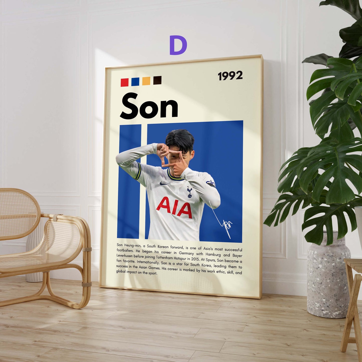 Fußball Stars Poster · Salah Marquinhos De Bruyne Son Bellingham Lewandowski · Sport Wanddeko · Print ohne Rahmen