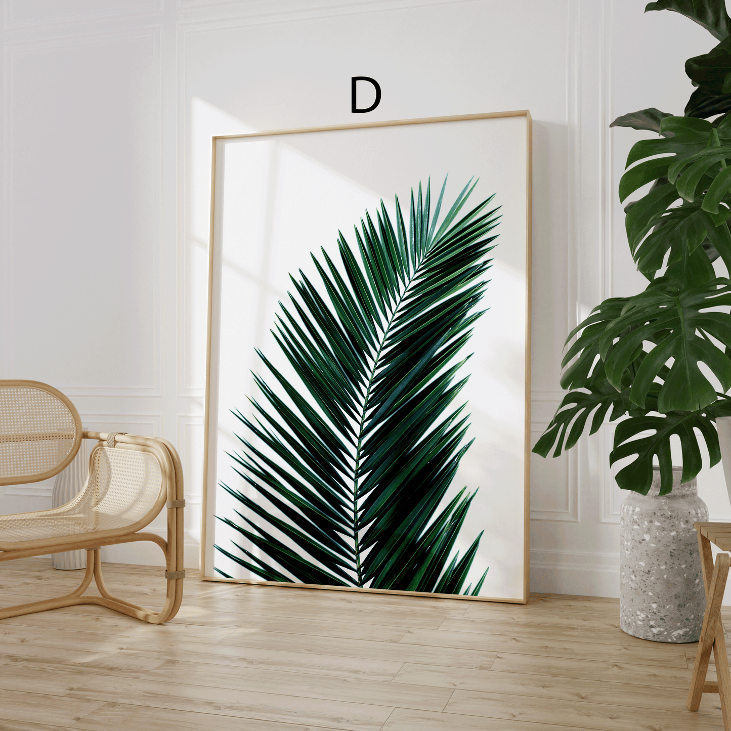 Palmenblätter Poster · Geschenkidee · Tropische Blätter Palmen Minimalistische Pflanzenkunst · Dekoprint ohne Rahmen