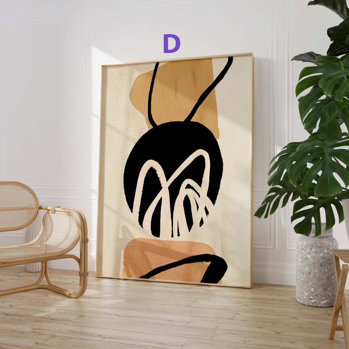 Körperkunst Poster · Geschenkidee · Line Art, Weibliche Silhouetten und Beige Terrakotta Formen · Dekoprint ohne Rahmen